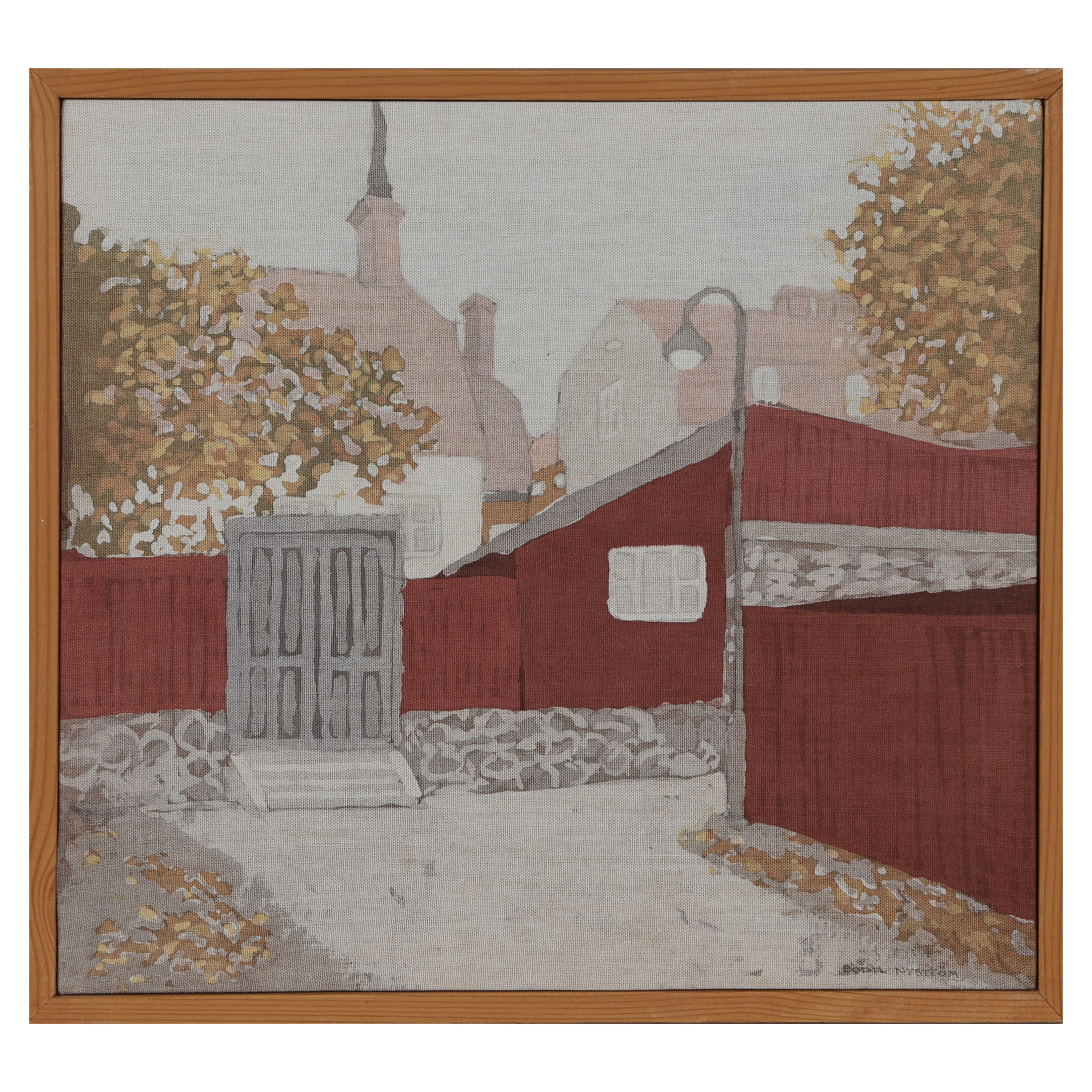 BODIL NYSTRÖM, TEXTILTAVLA, SIGNERAD.