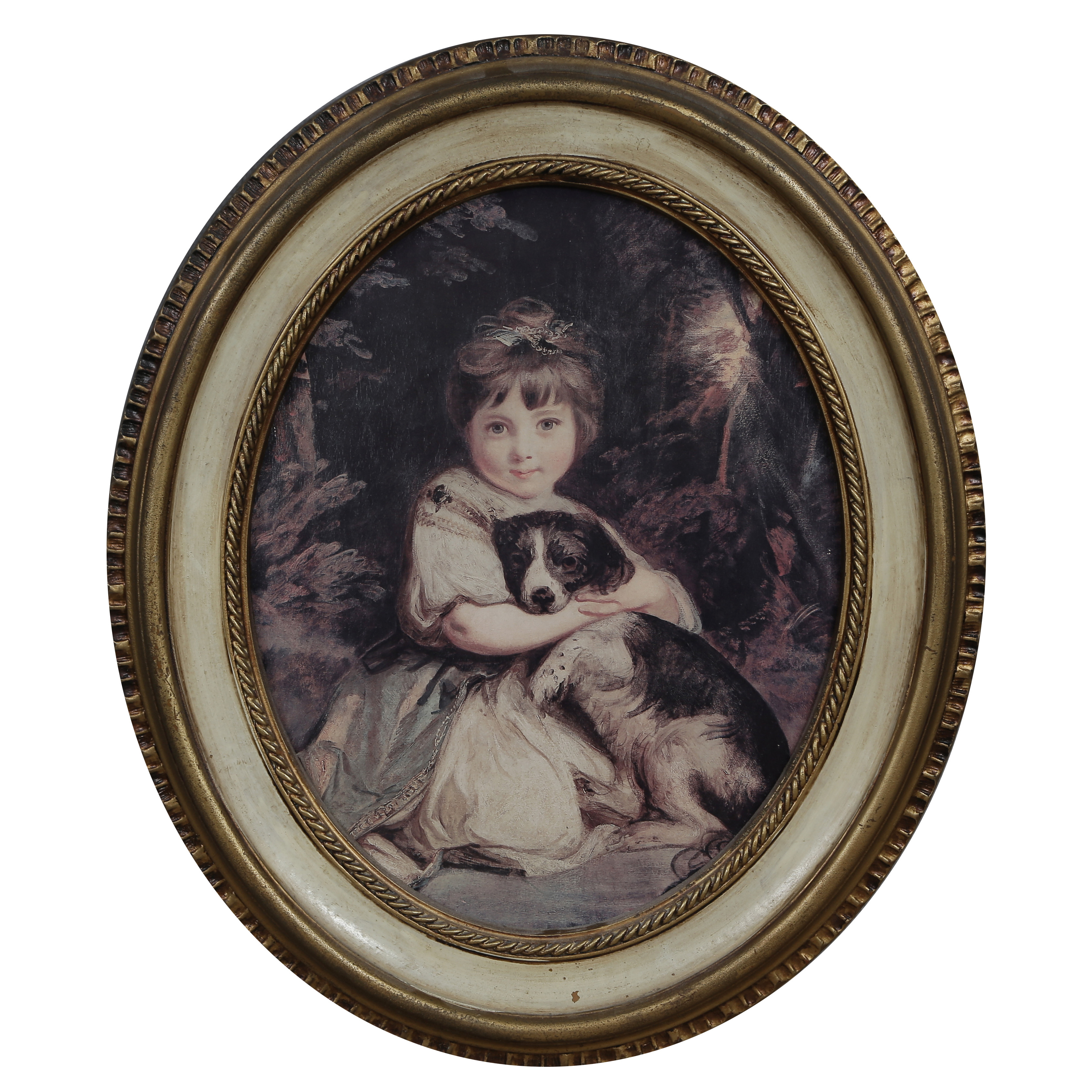 TAVLA, TRYCK, OVAL RAM, 1900-TAL.