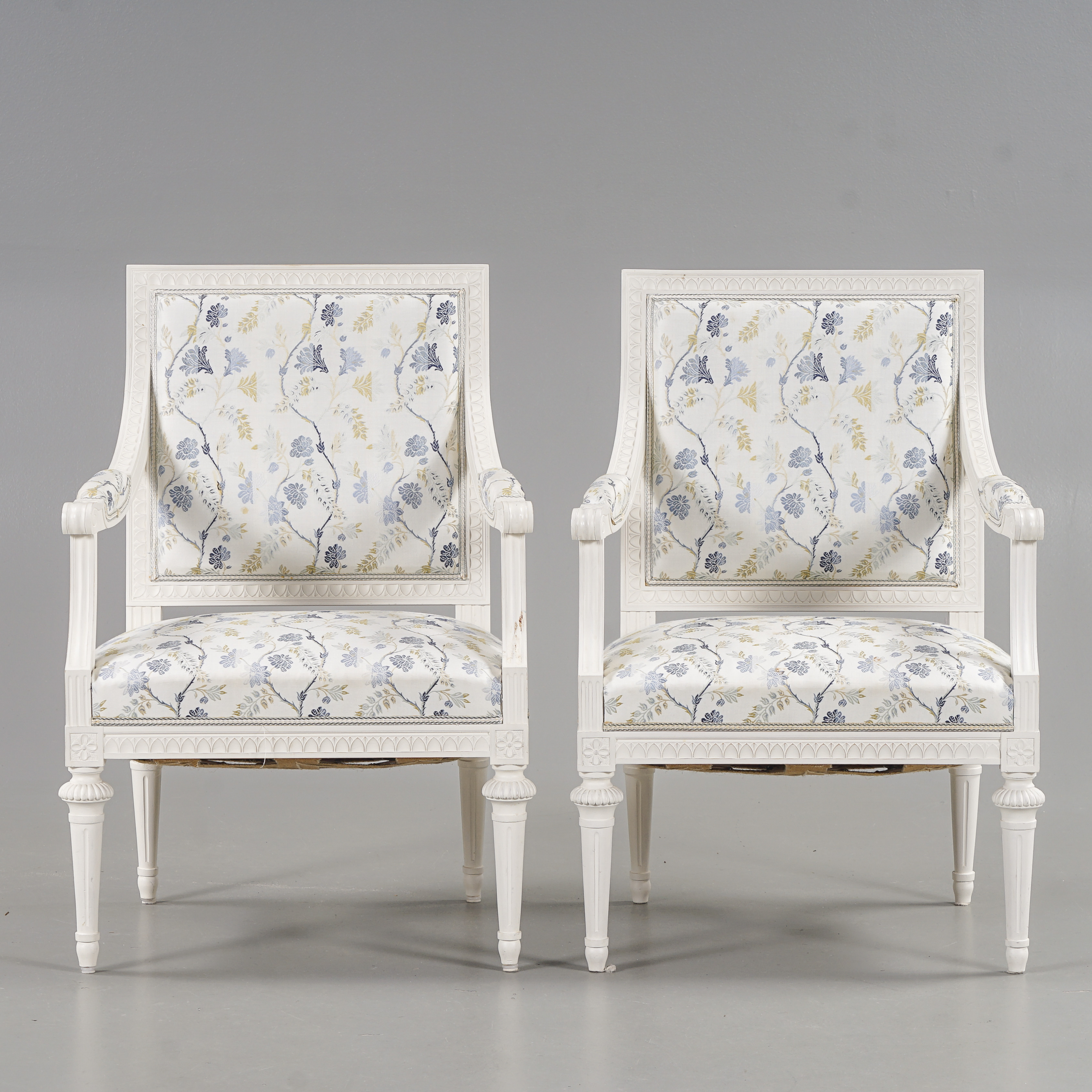 BERTIL JANSSON. Karmstolar 1 par, gustaviansk stil, 1900-talets andra hälft, Arvika.