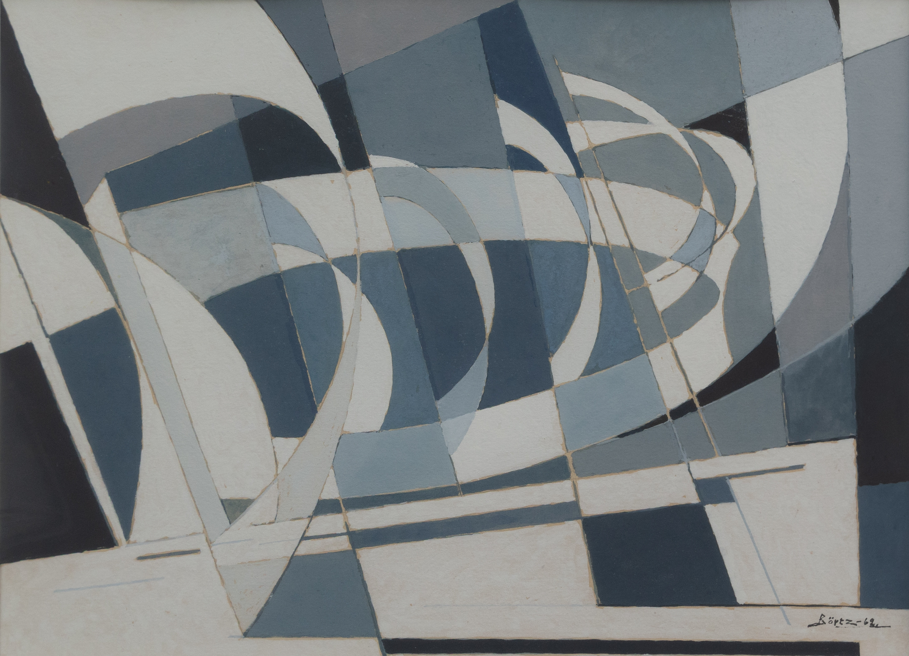 SIGVARD BÖRTZ (1904-1998). "Vind", gouache på papper, signerad och daterad -62.
