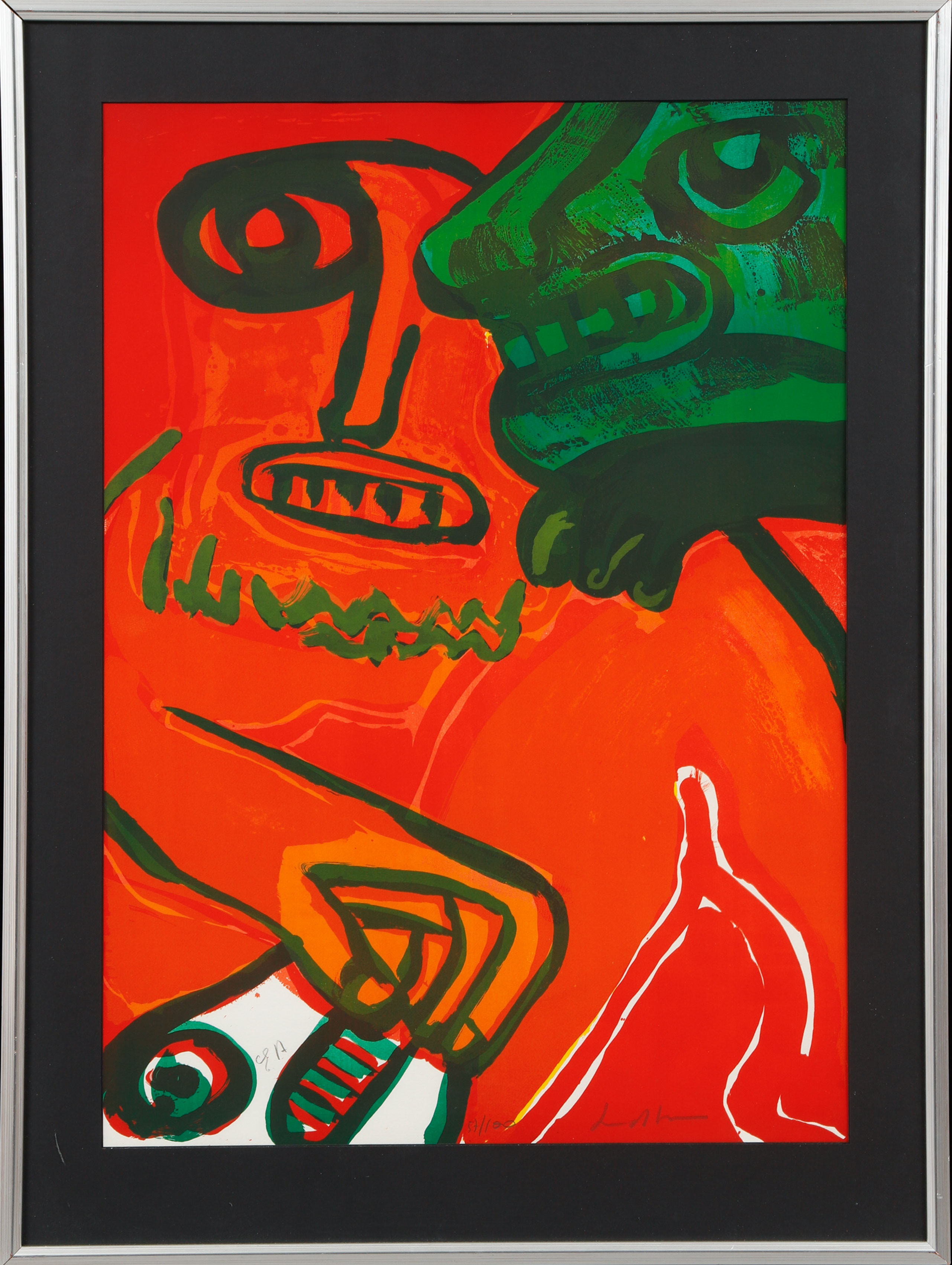 BENGT LINDSTRÖM. Komposition med figurer, färglitografi, signerad och numrerad ea 57/100.
