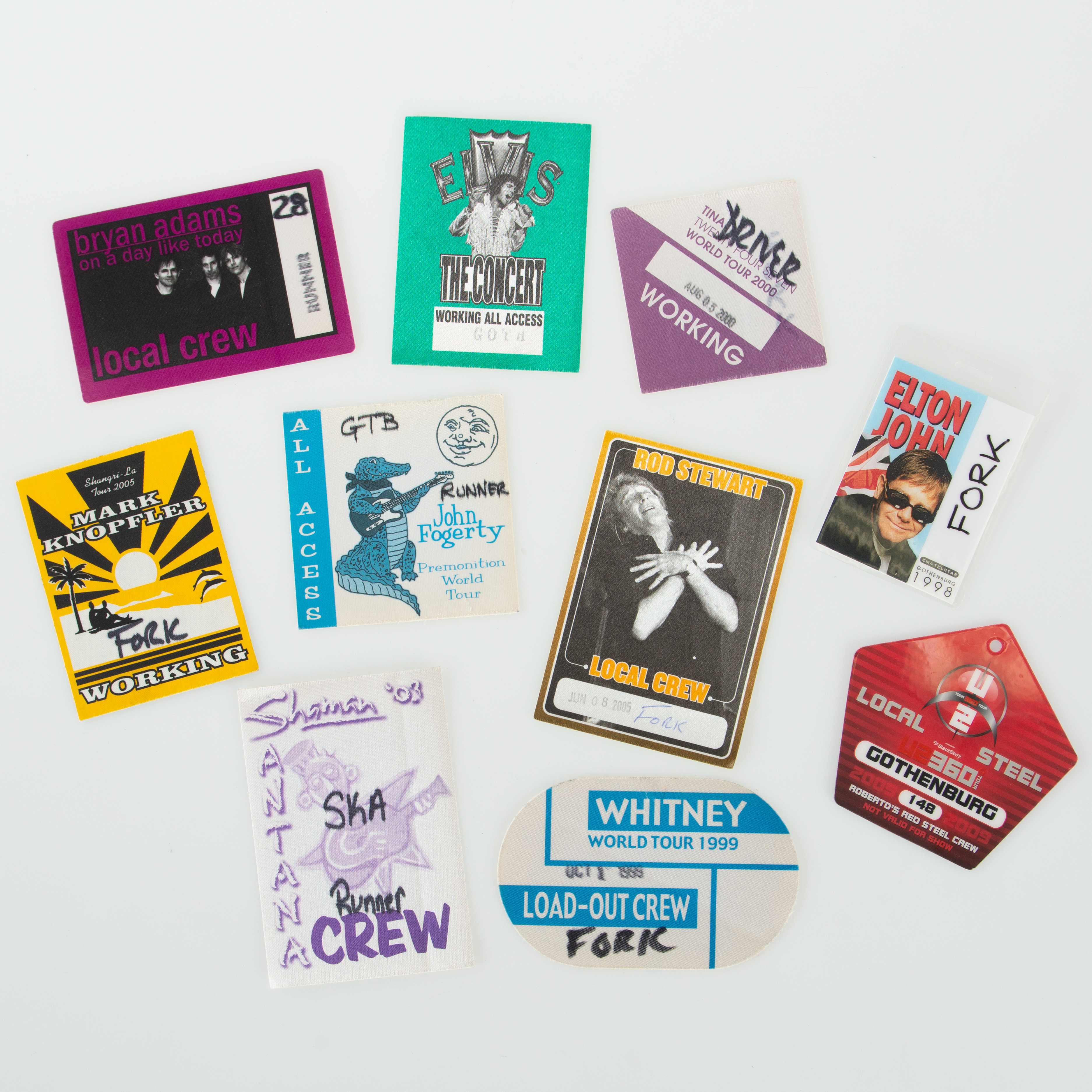 BACKSTAGE PASS, KONSERTER UNDER 80-00 TALET ULLEVI SAMT SCANDINAVIUM.
