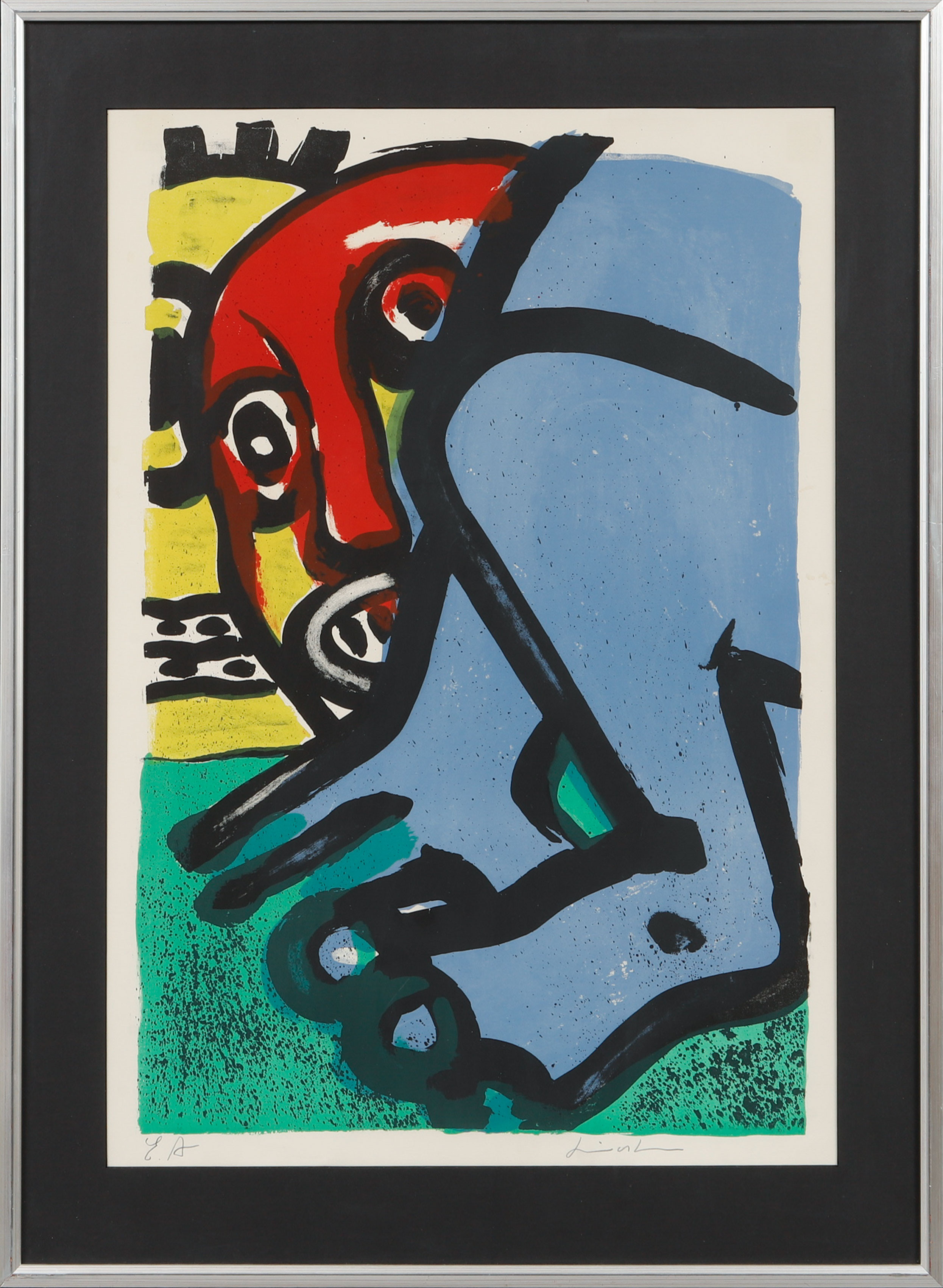 BENGT LINDSTRÖM. Figurkomposition, färglitografi, signerad, E.A.