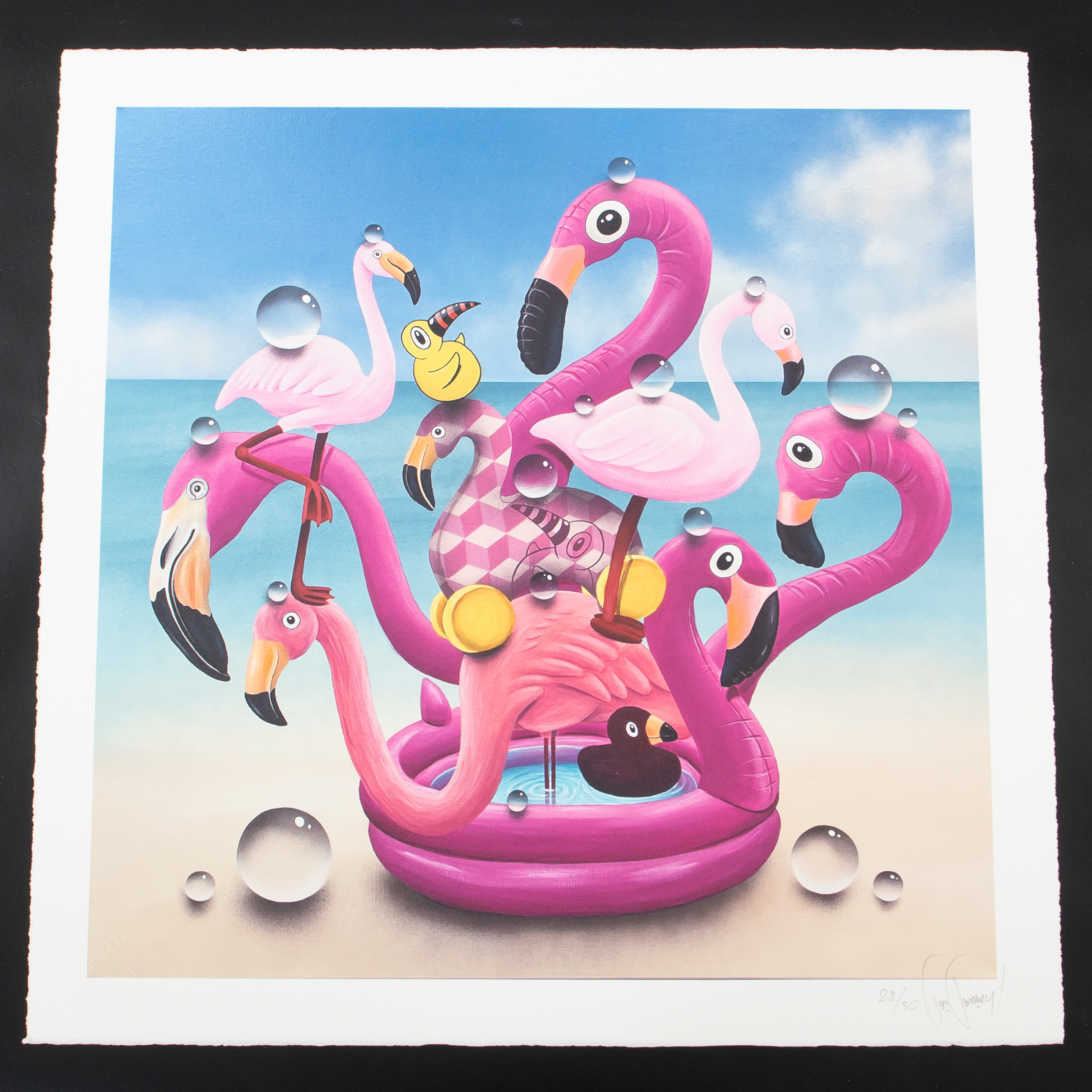 TIM TIMMEY NEDRUP. Litografi, "Flamingo".