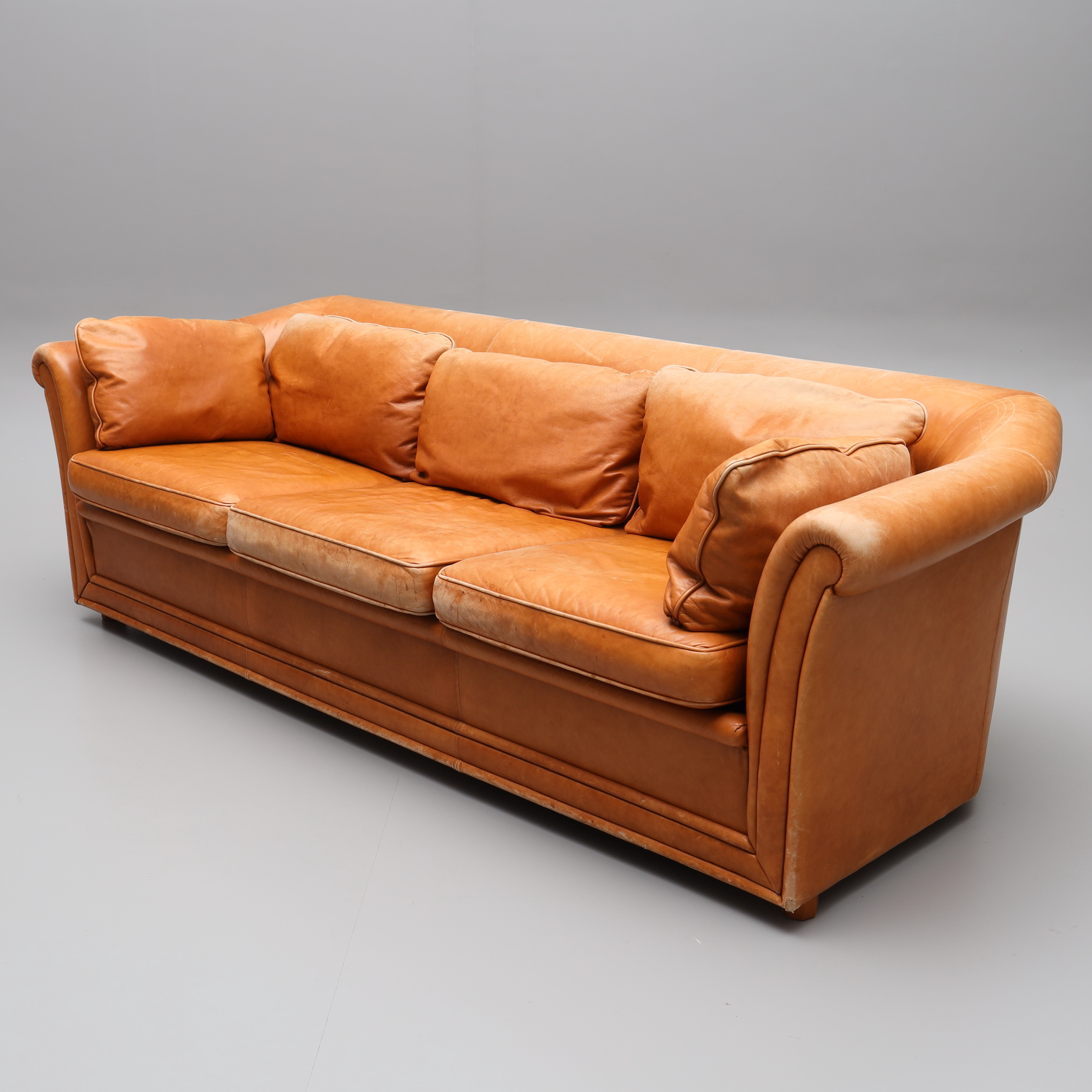 SOFFA, 3-sits, läder, 1900-tal.