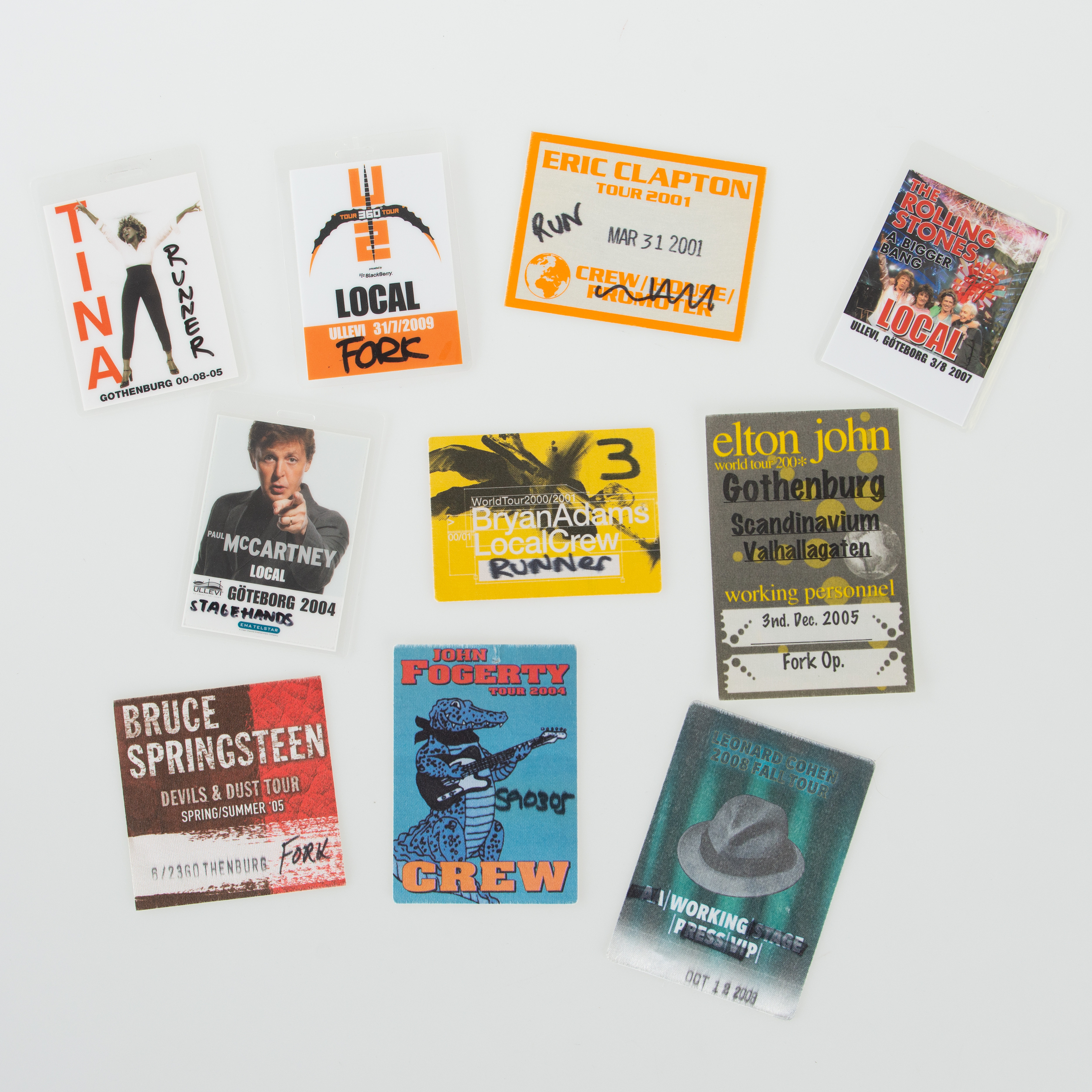 BACKSTAGE PASS, KONSERTER UNDER 80-00 TALET, ULLEVI SAMT SCANDINAVIUM.