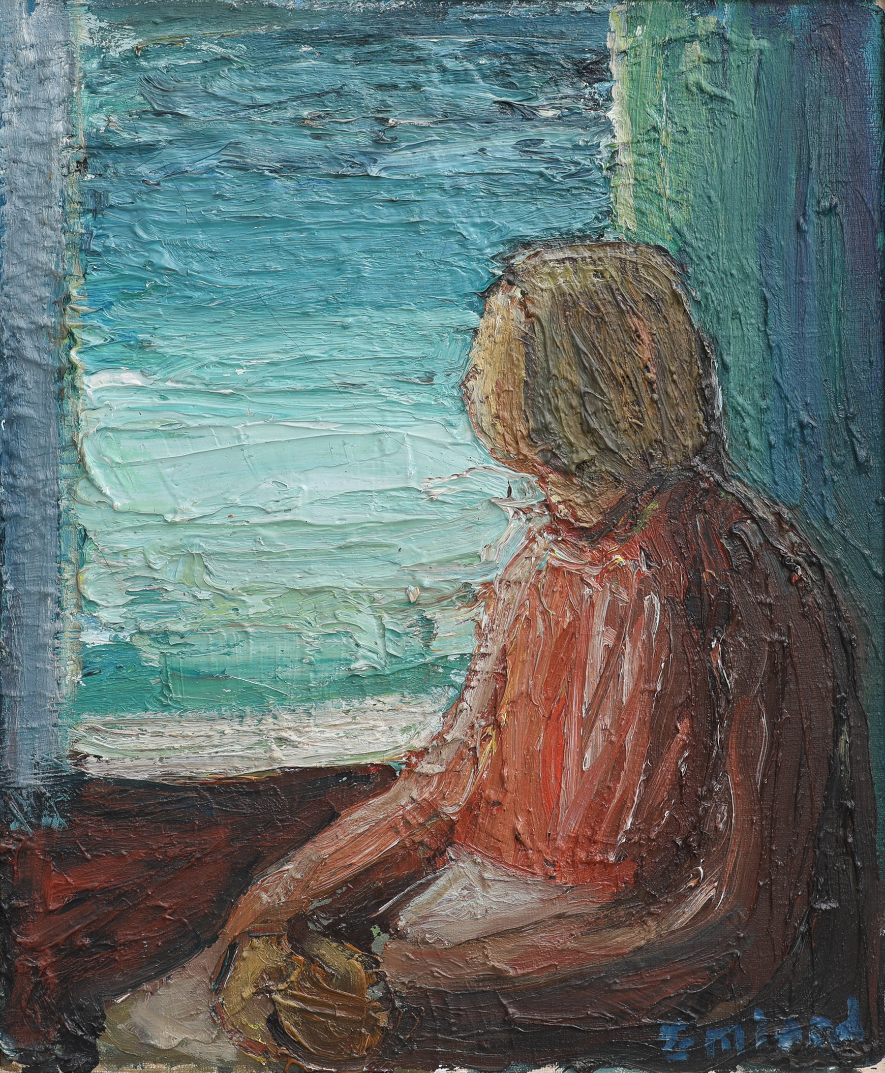 EINAR EMLAND. "VID FÖNSTRET".