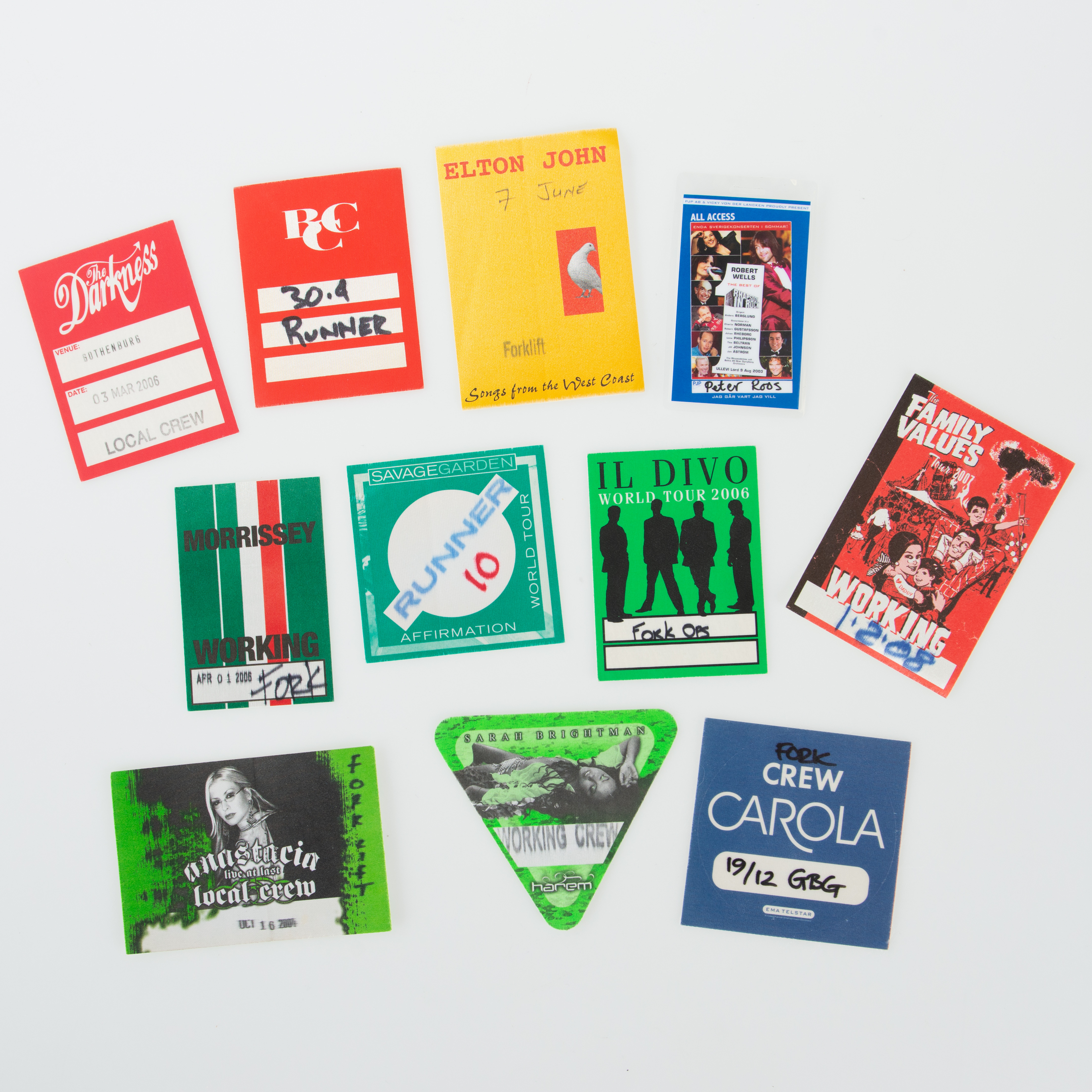 BACKSTAGE PASS, KONSERTER UNDER 80-00 TALET, ULLEVI SAMT SCANDINAVIUM.