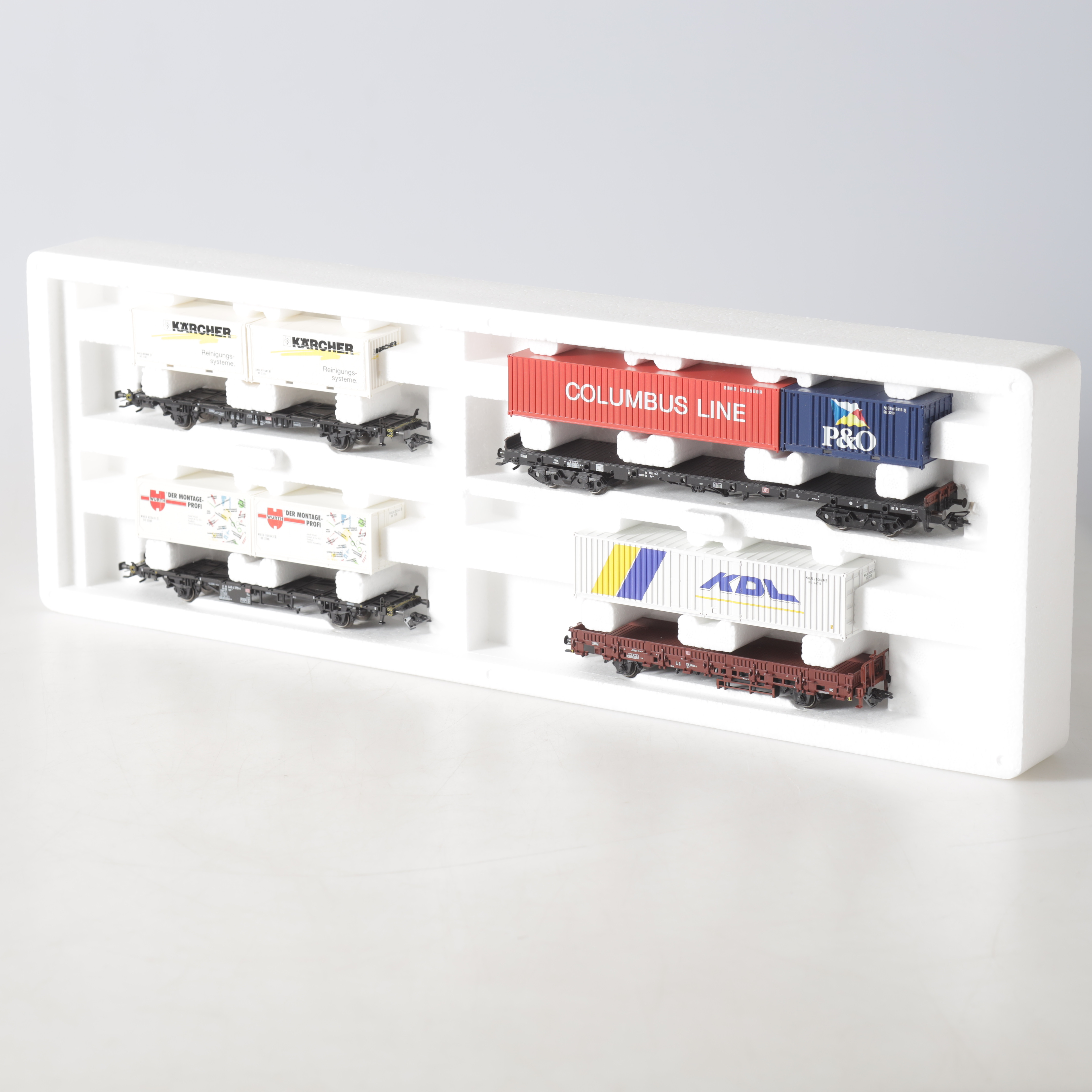 VAGNSET, 47681, H0, "Container transport car set, Märklin.