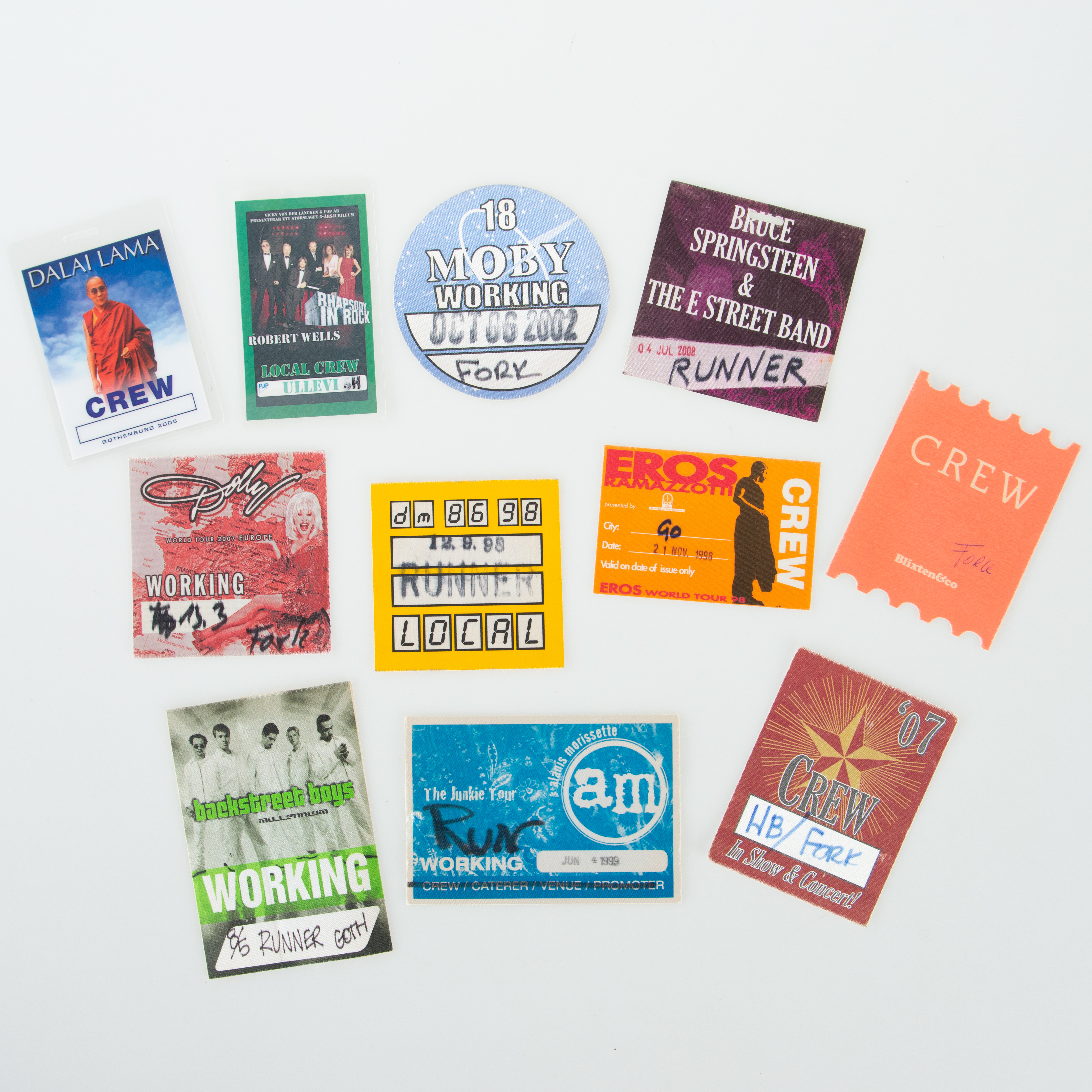 BACKSTAGE PASS, KONSERTER UNDER 80-00 TALET, ULLEVI SAMT SCANDINAVIUM.