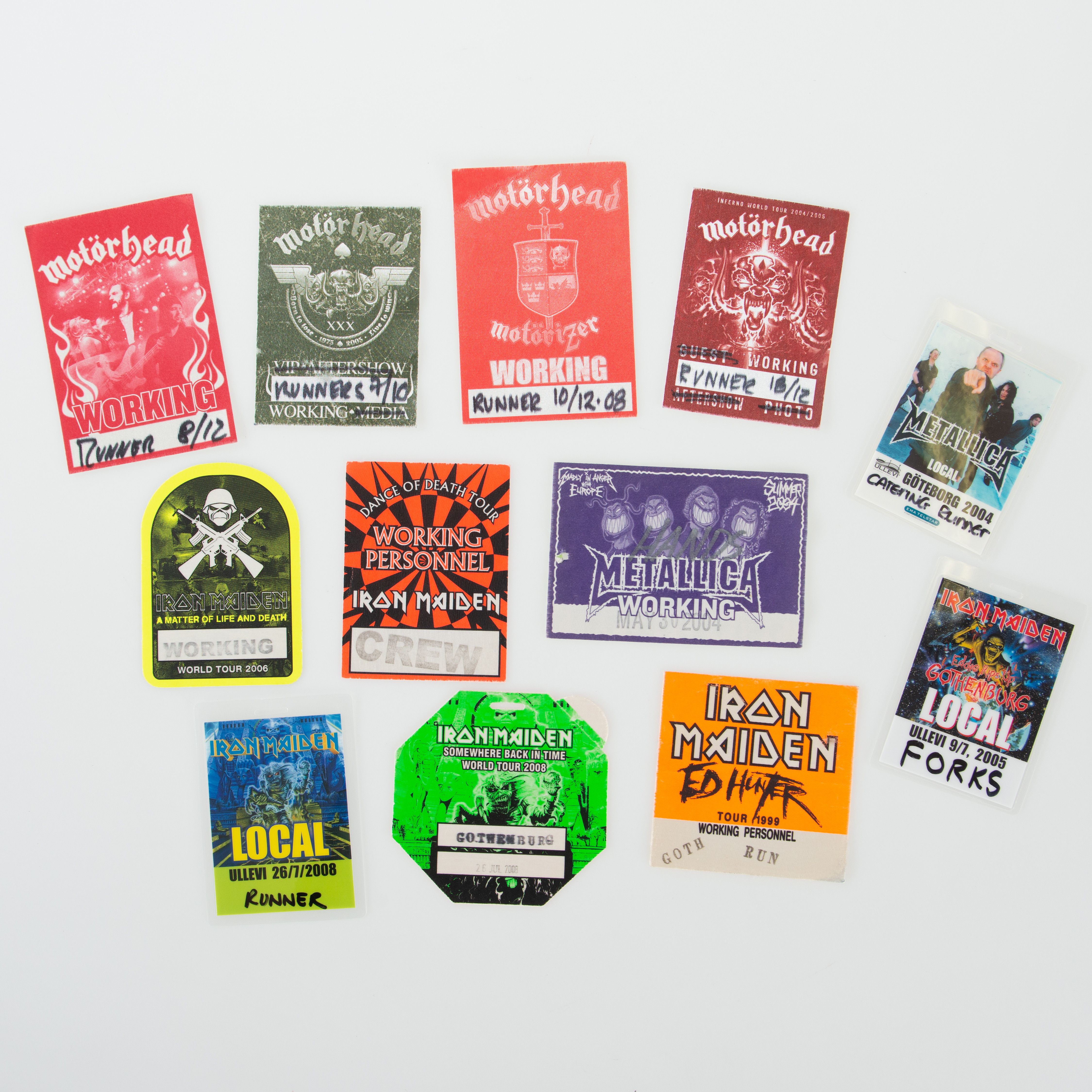 BACKSTAGE PASS, MOTÖRHEAD, METALLICA, IRON MAIDEN, KONSERTER UNDER 80-00 TALET, ULLEVI SAMT SCANDINAVIUM.