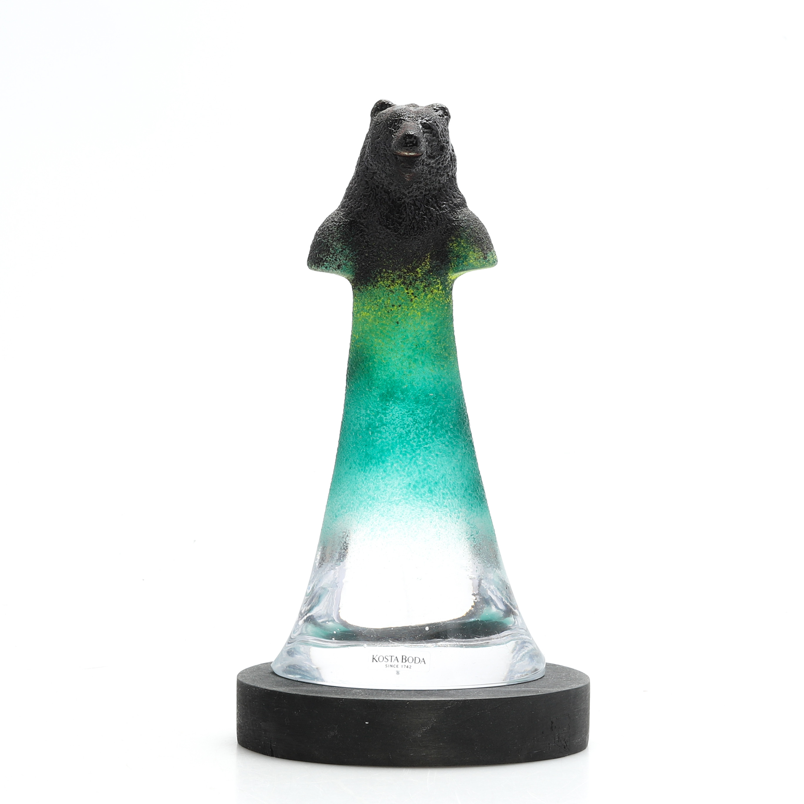 KJELL ENGMAN. Skulptur, glas, björn, ur serien "Well", 90132, signerad, Kosta Boda.