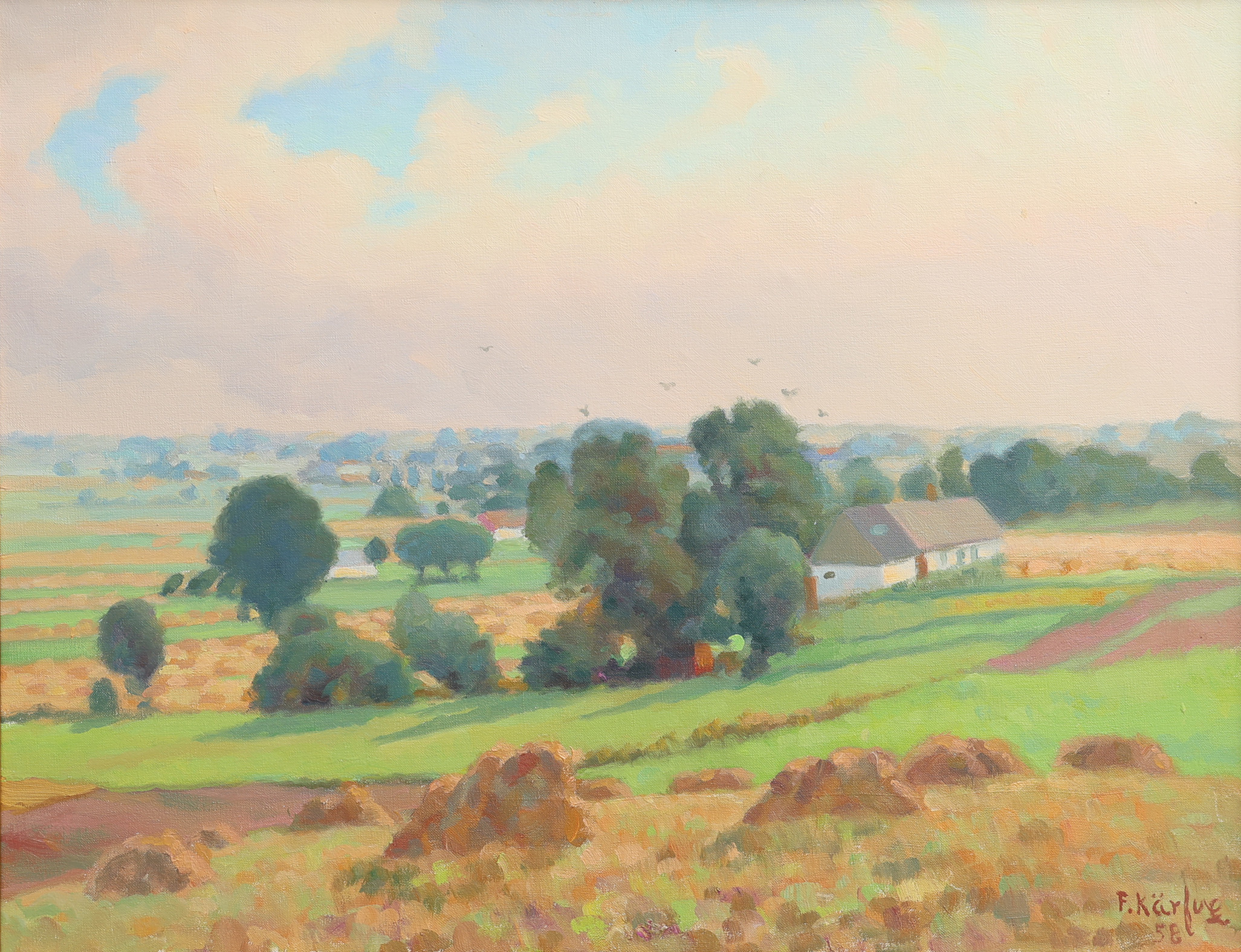 FRITZ KÄRFVE. GRÖNSKANDE LANDSKAP.