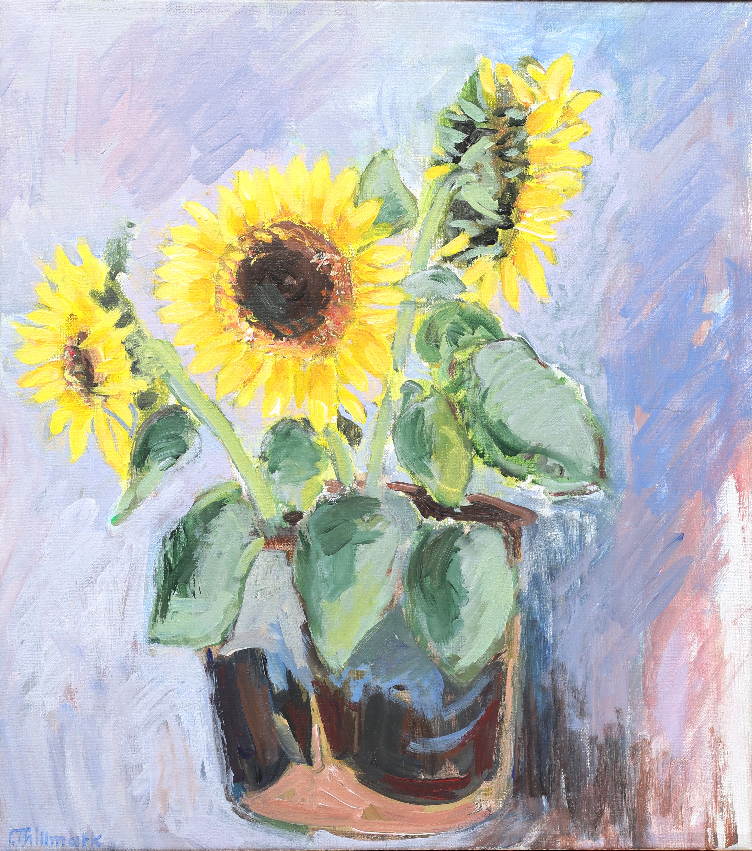 INGEMAR THILLMARK. Olja på duk, blomsterstilleben, signerad.
