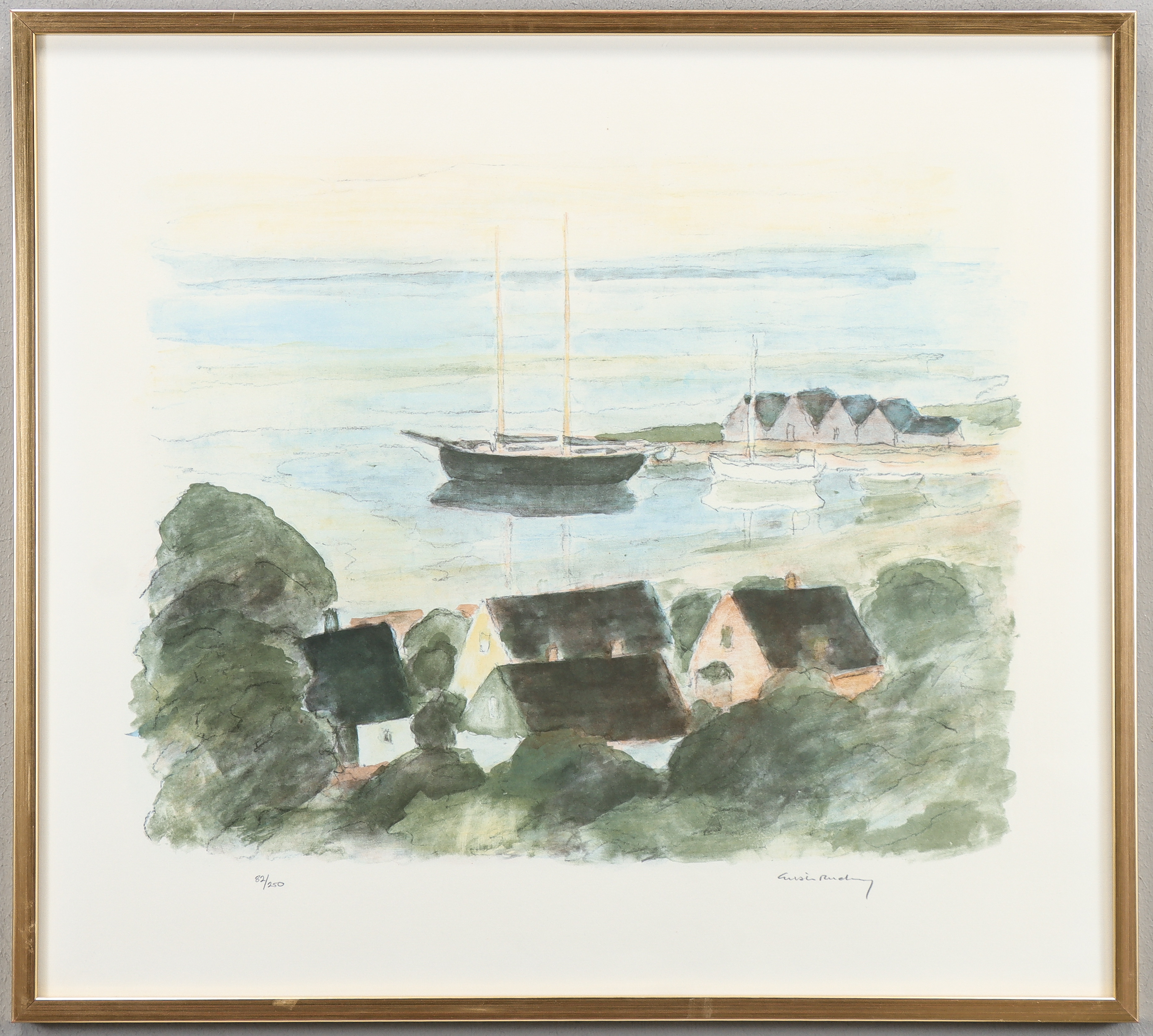 GUSTAV RUDBERG. Litografi 82/250, signerad.
