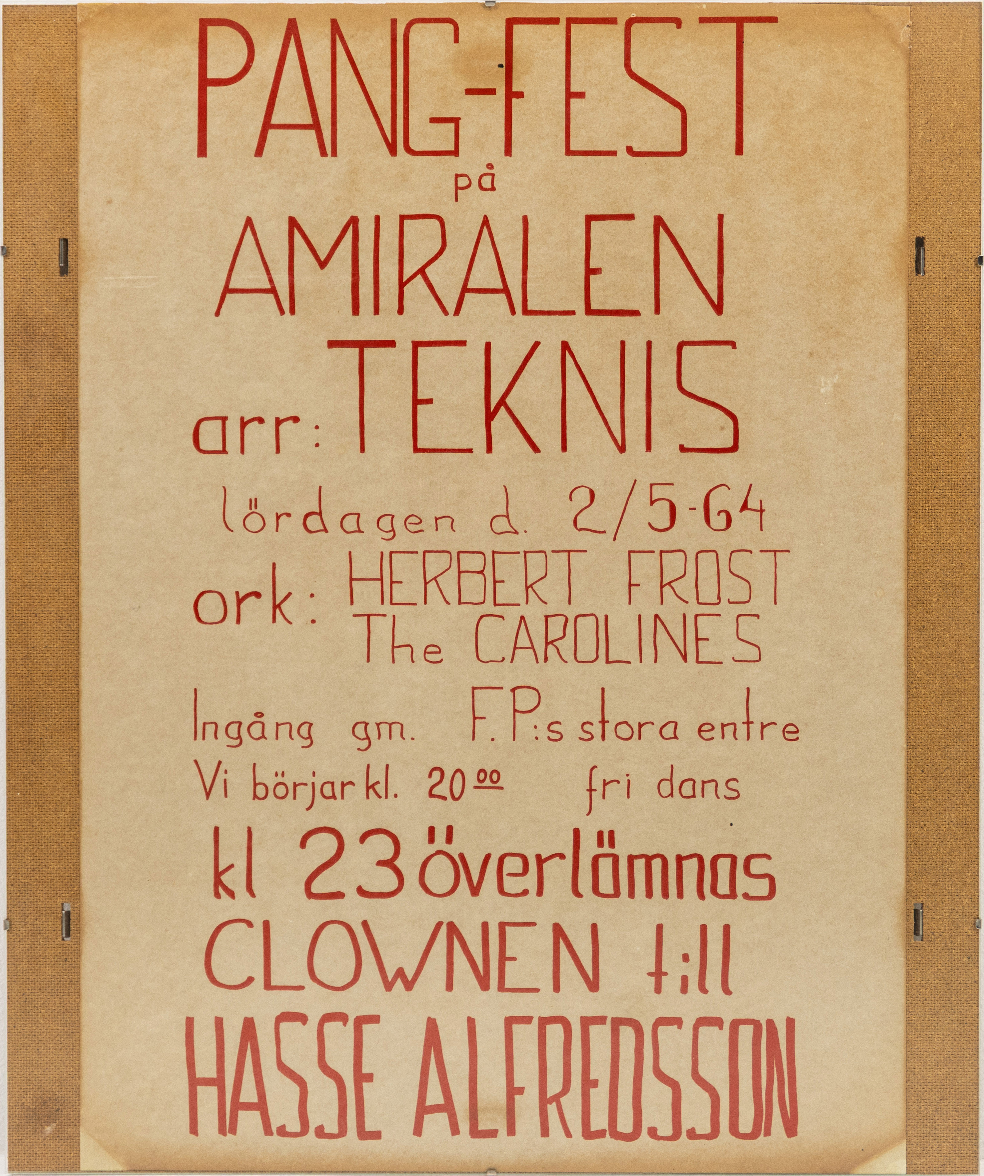 FESTAFFISCH, student, Hasse Alfredsson, 1964.