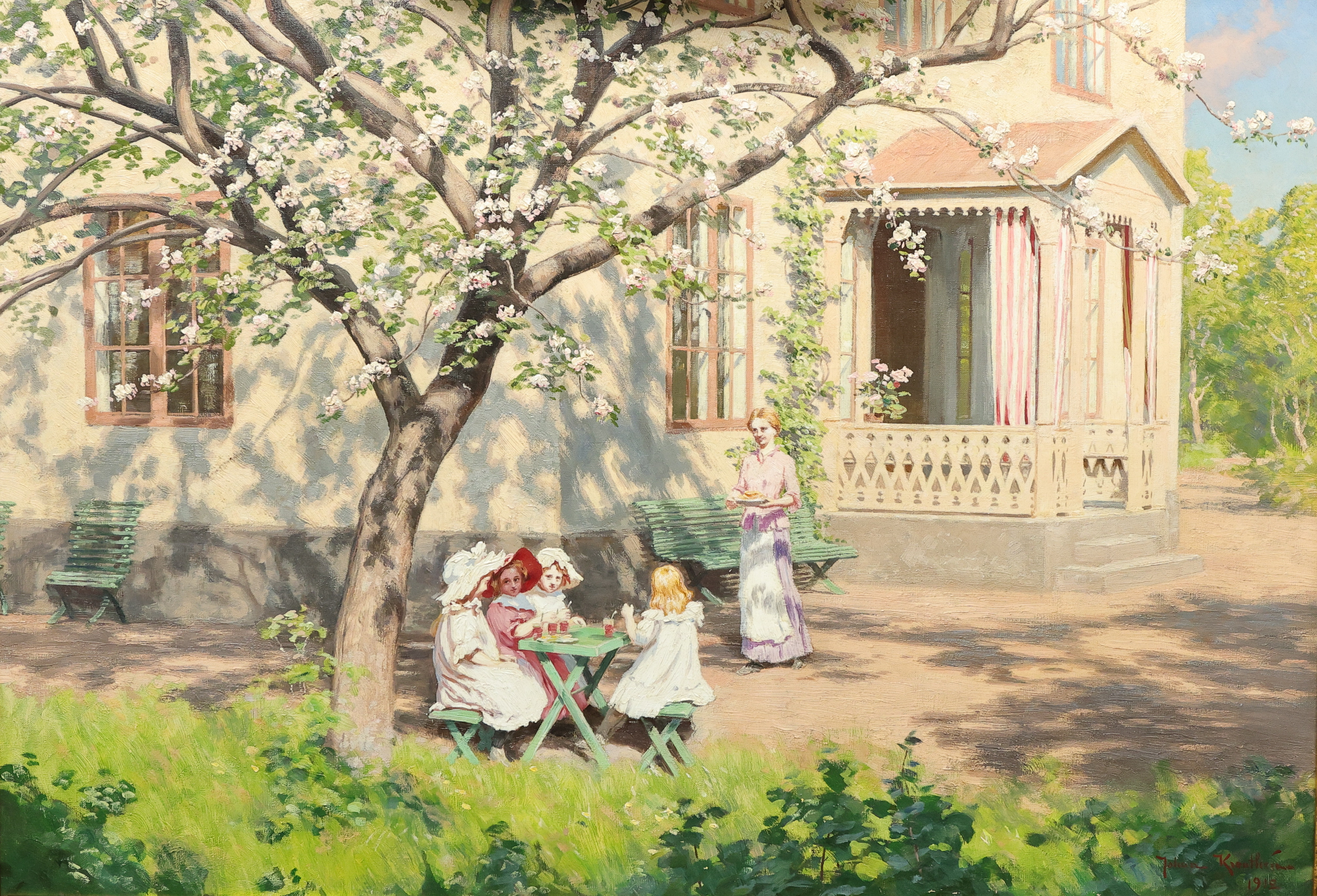 JOHAN KROUTHÉN. Olja på duk, Saftkalaset, signerad och daterad 1912.