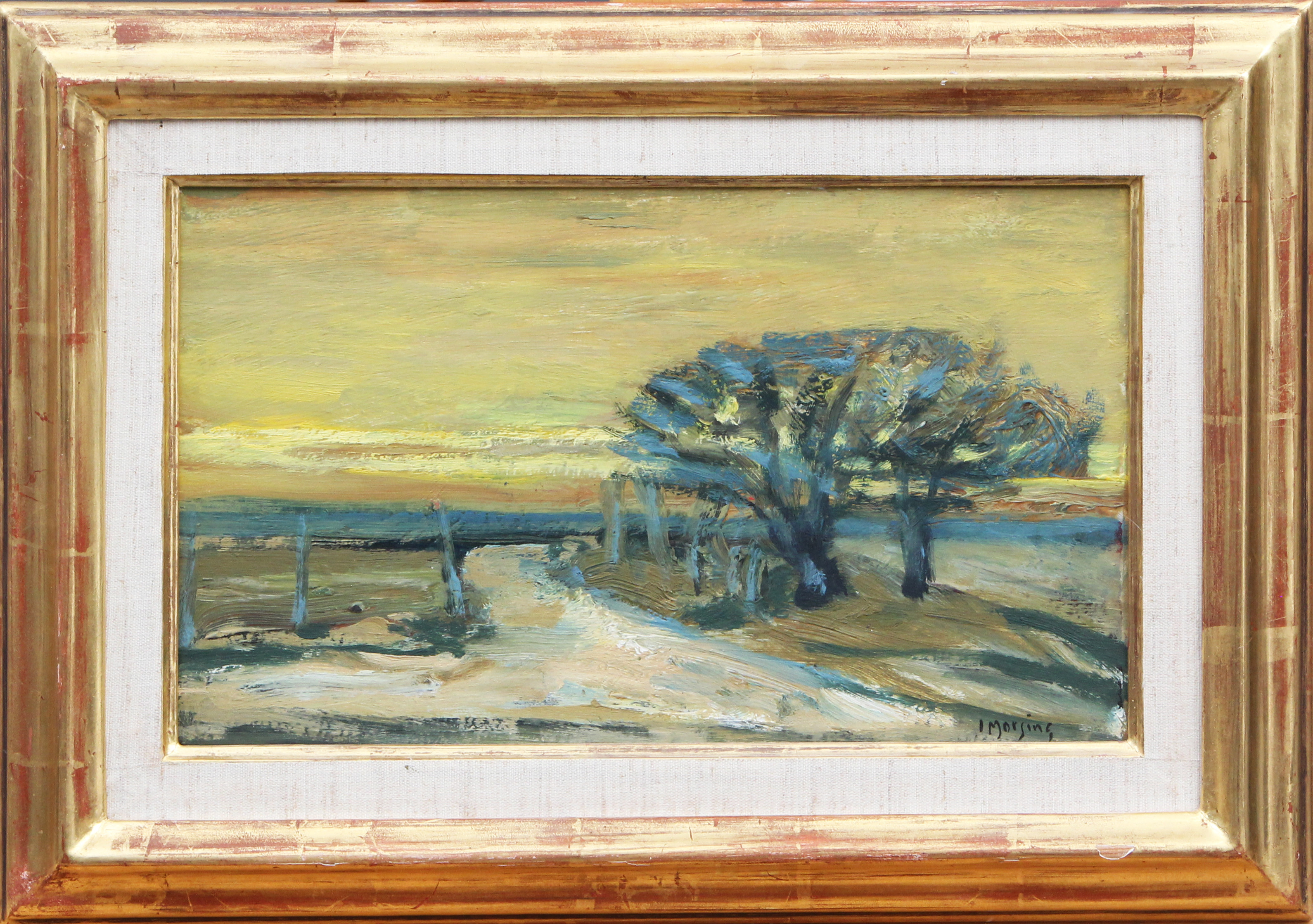 IVAR MORSING. OLJA, på pannå, "Höstkväll, Bjärby, Öland" signerad.