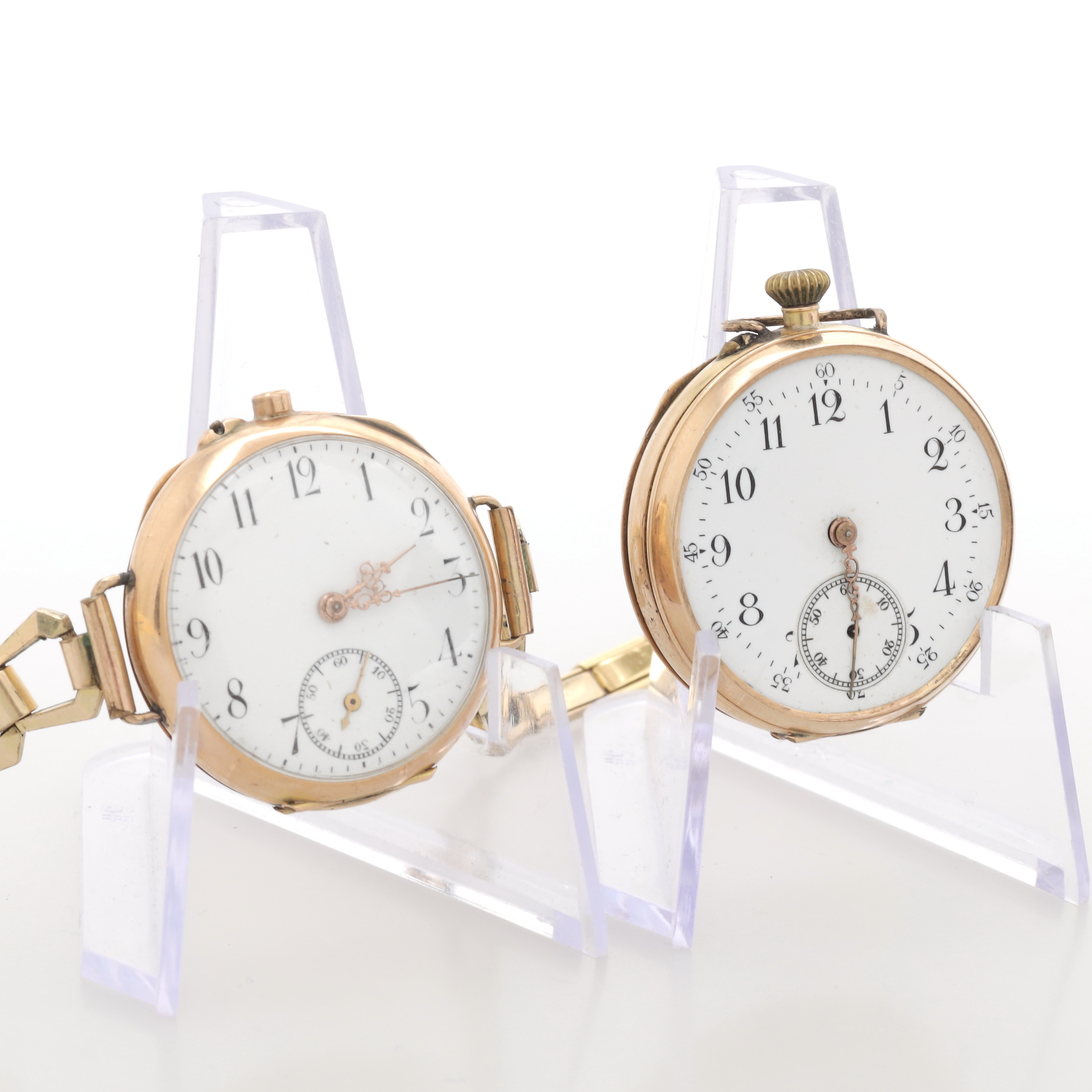 FICKUR, 2 st, guld 14K, totalvikt 56 gram.