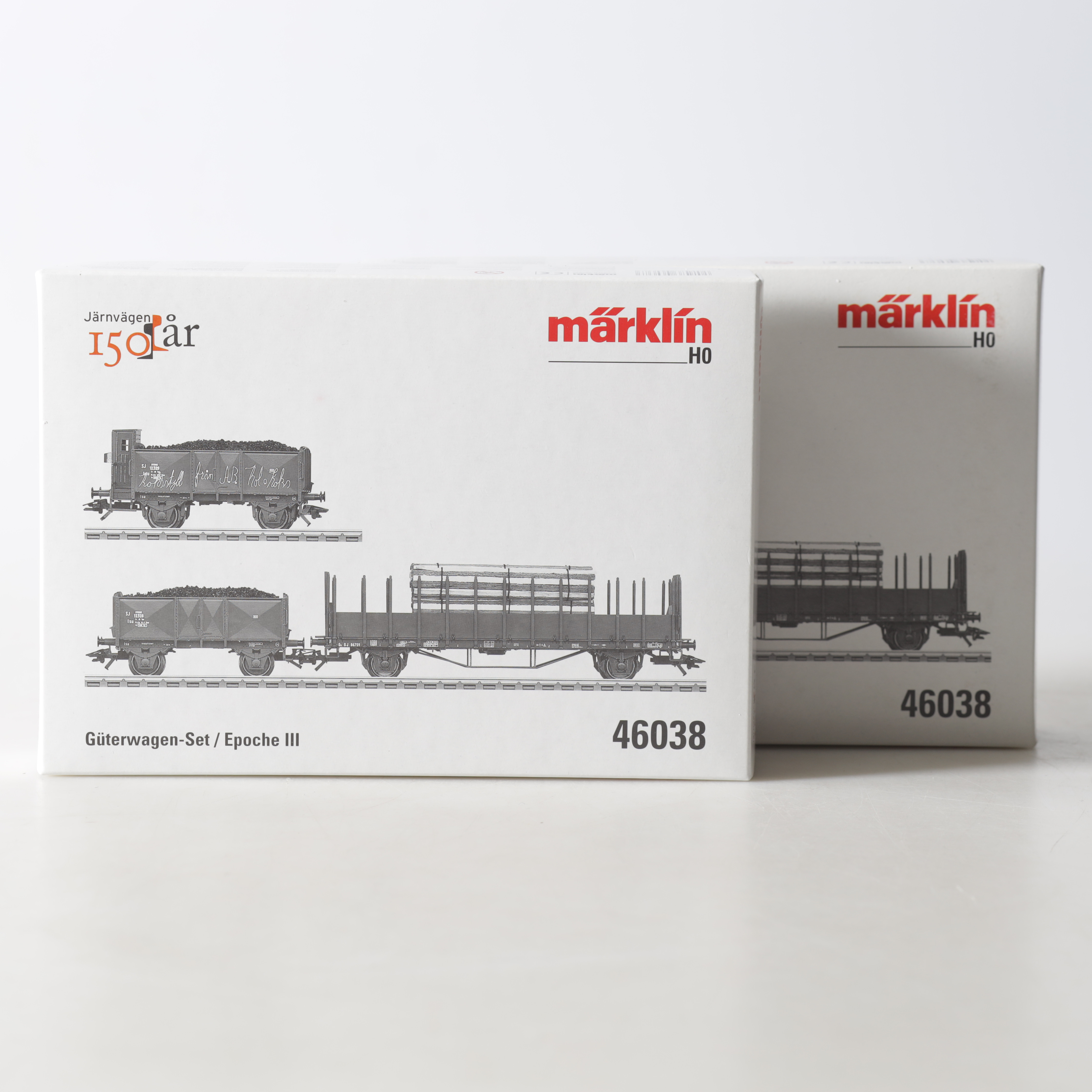 VAGNSET, 2 st. 46038, H0, SJ:s godsvagnar, Märklin.