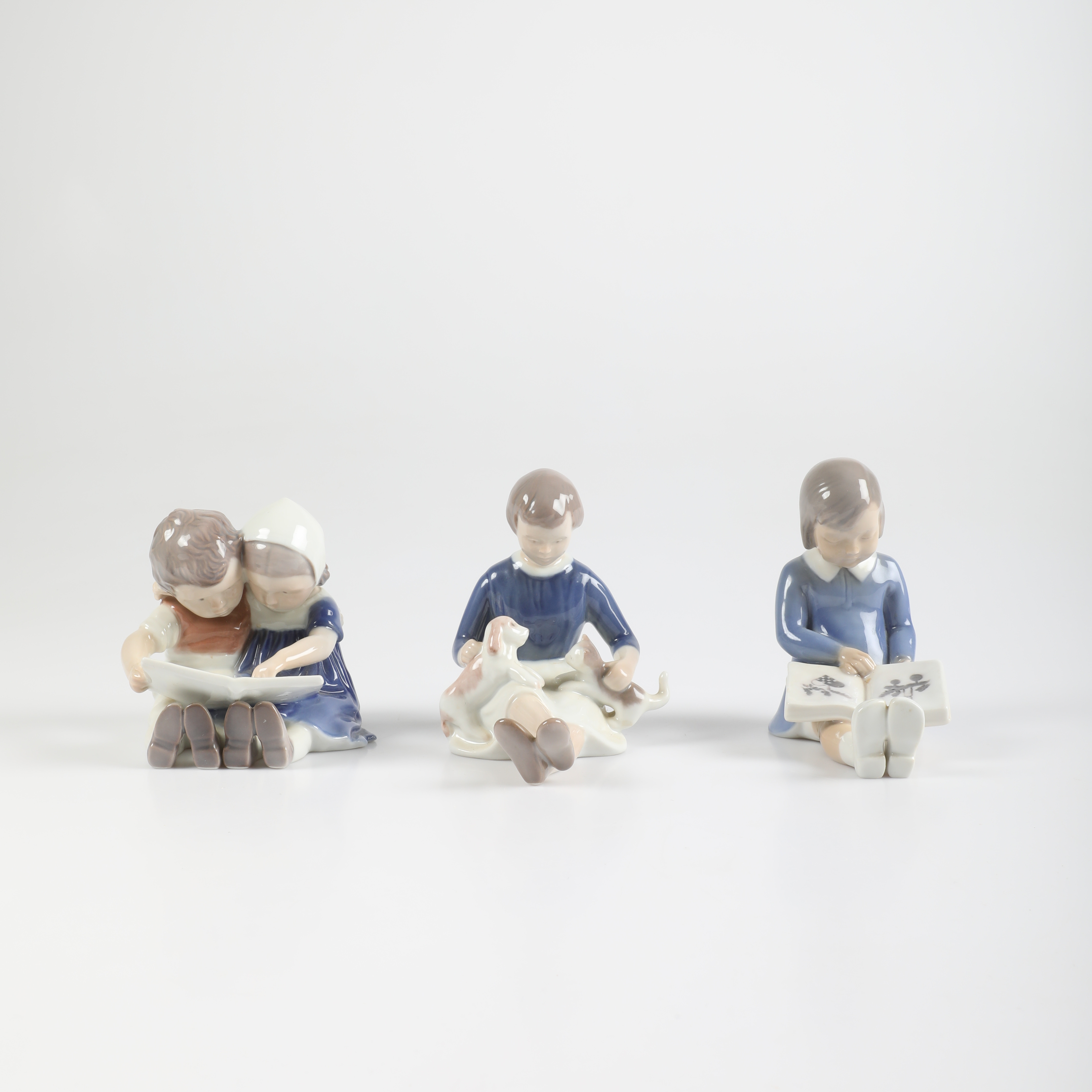 FIGURINER, 3 stycken, porslin, Bing & Gröndahl, Danmark.