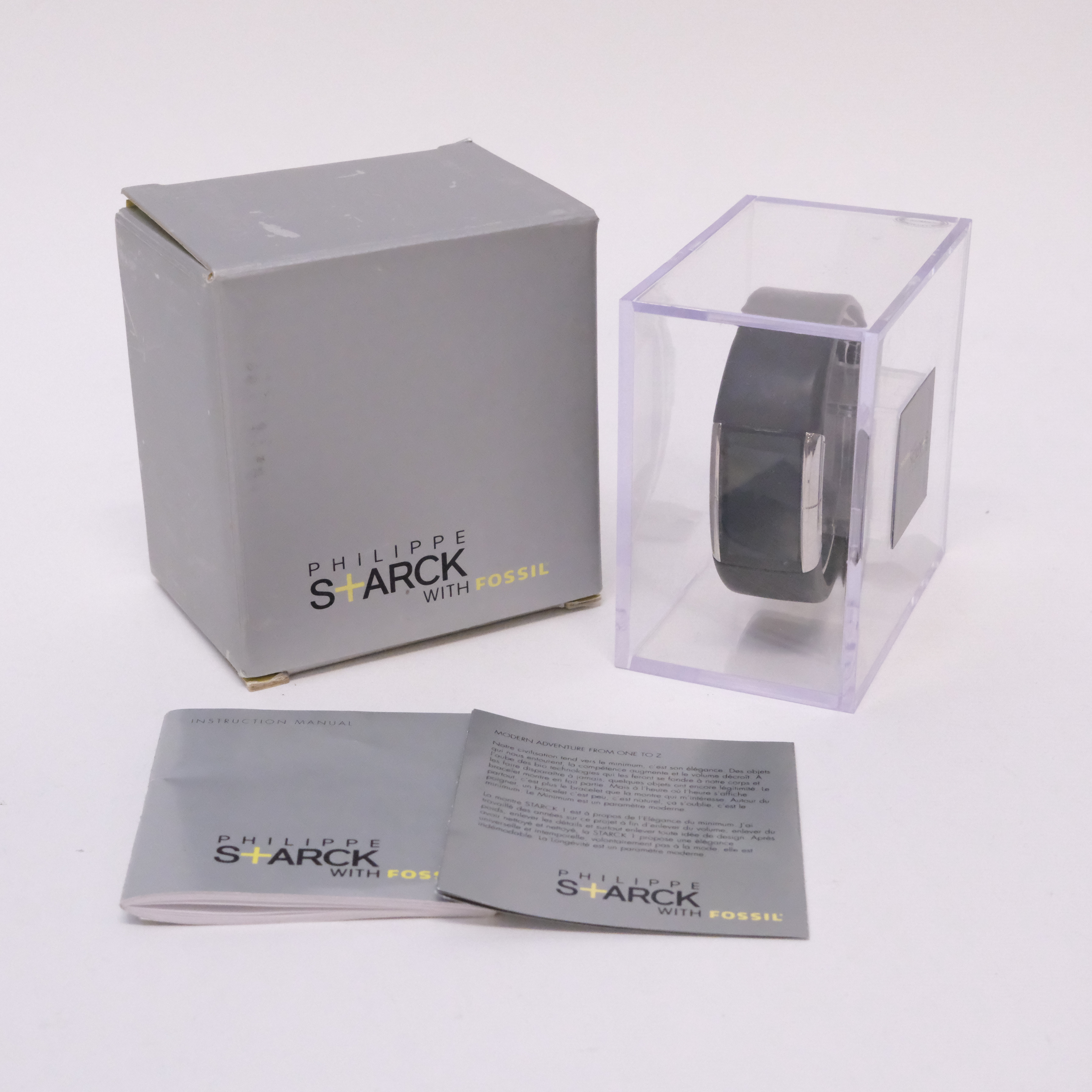 PHILIPPE STARCK MED FOSSIL. DIGITALT-ARMBANDSUR. MODELL PH-1028. 2000-TAL.