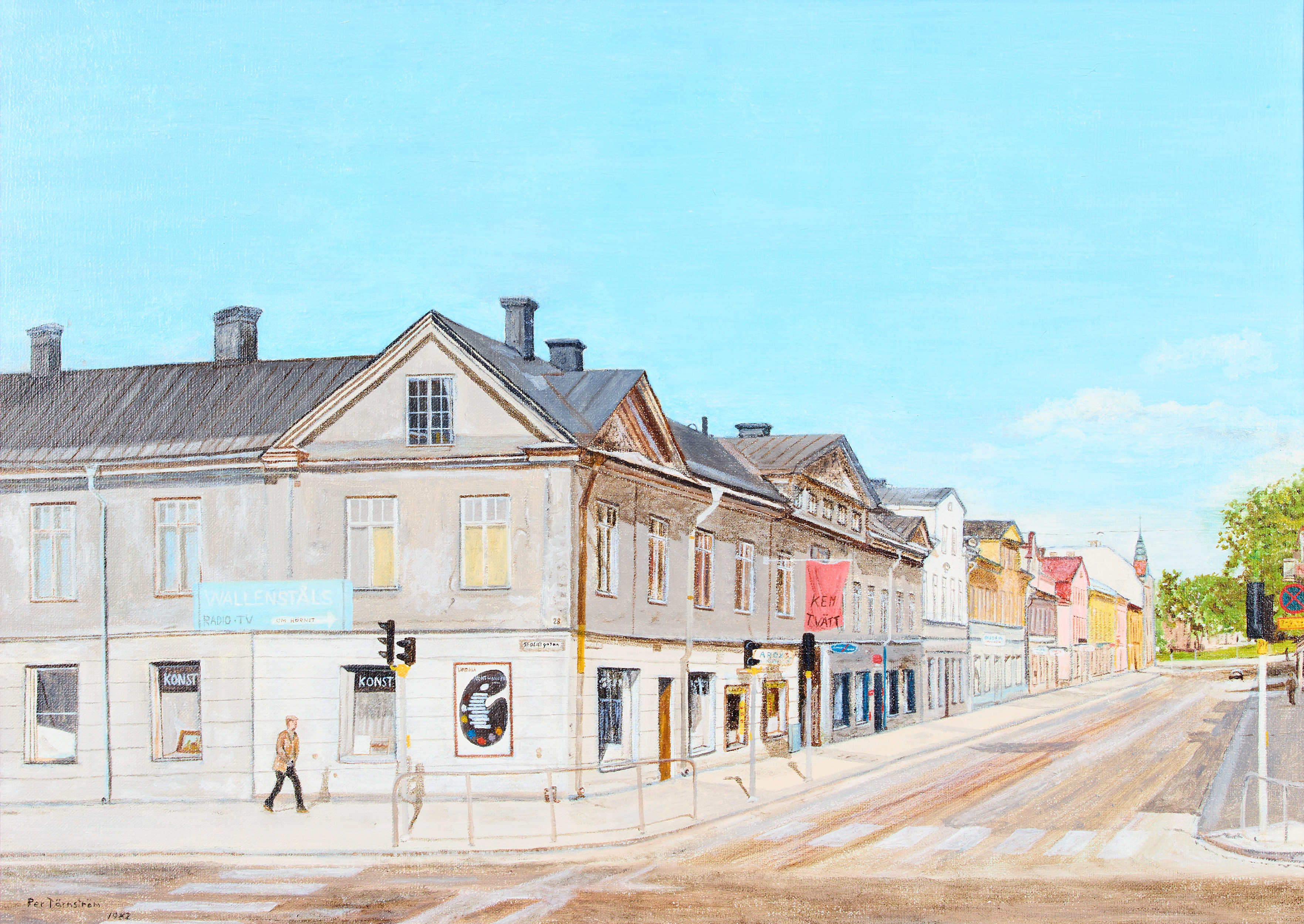 PER TÄRNSTRÖM. Uppsalavy i korsningen S:t Olofsgatan-Svartbäcksgatan.