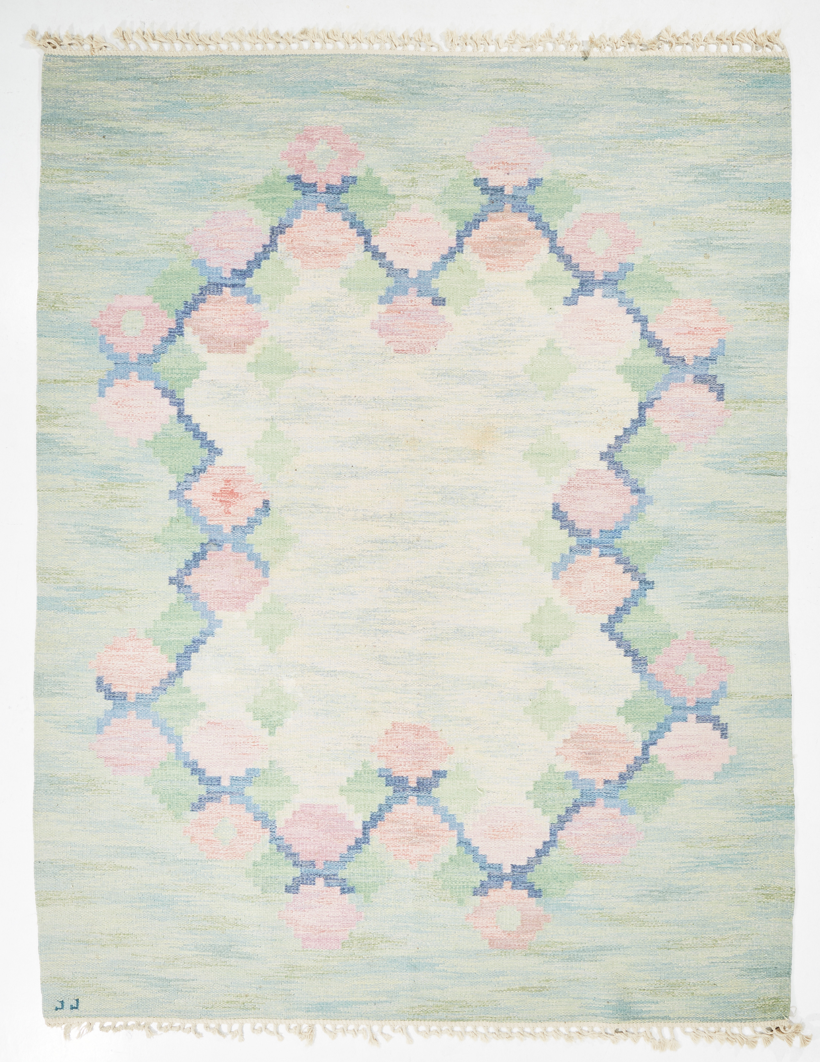 JUDITH  JOHANSSON. "Malvor", matta, röllakan, monogramsignerad, formgivningsår 1984.