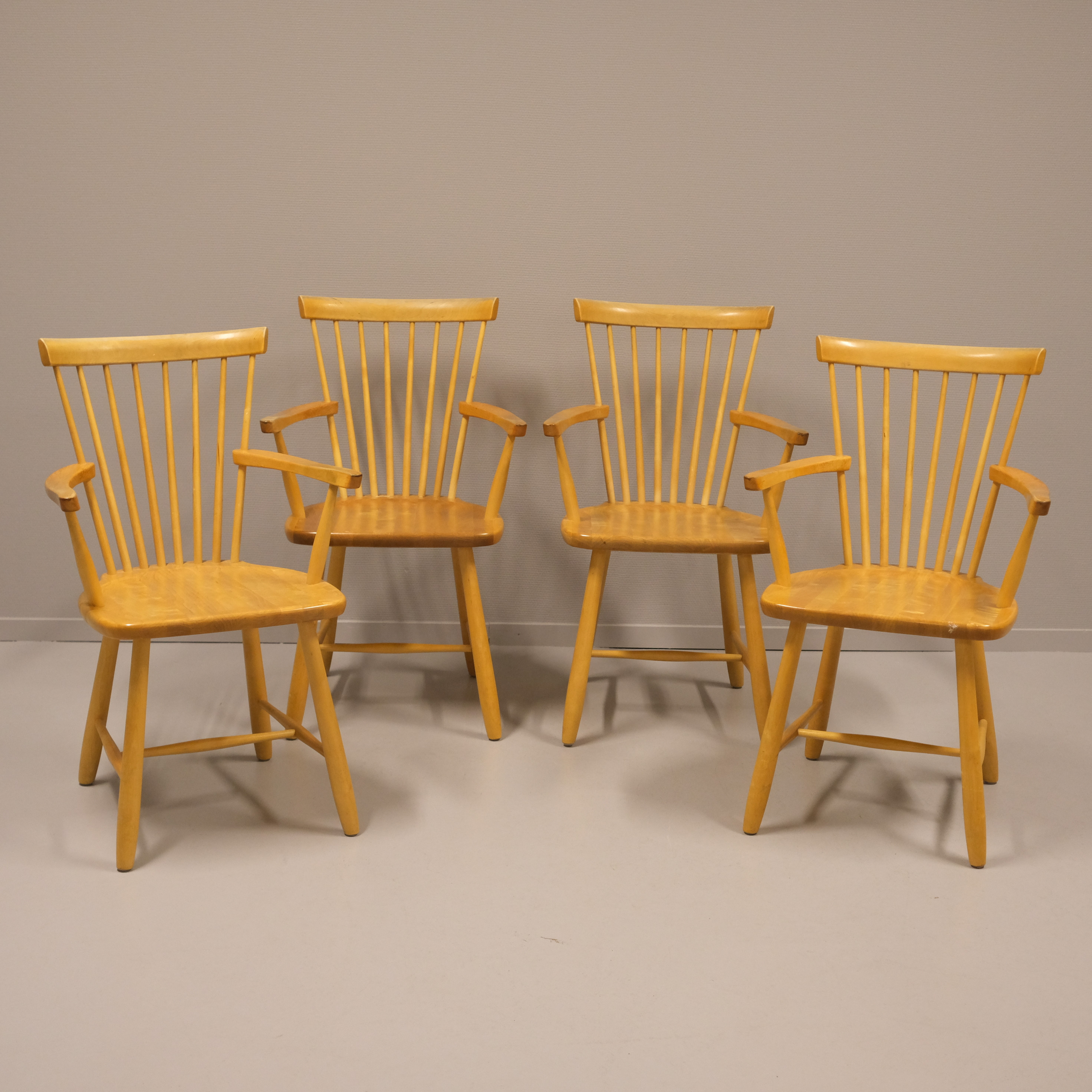 CARL MALMSTEN. KARMSTOLAR, "LILLA ÅLAND", BJÖRK, STOLAB 1997, 4 STYCKEN.