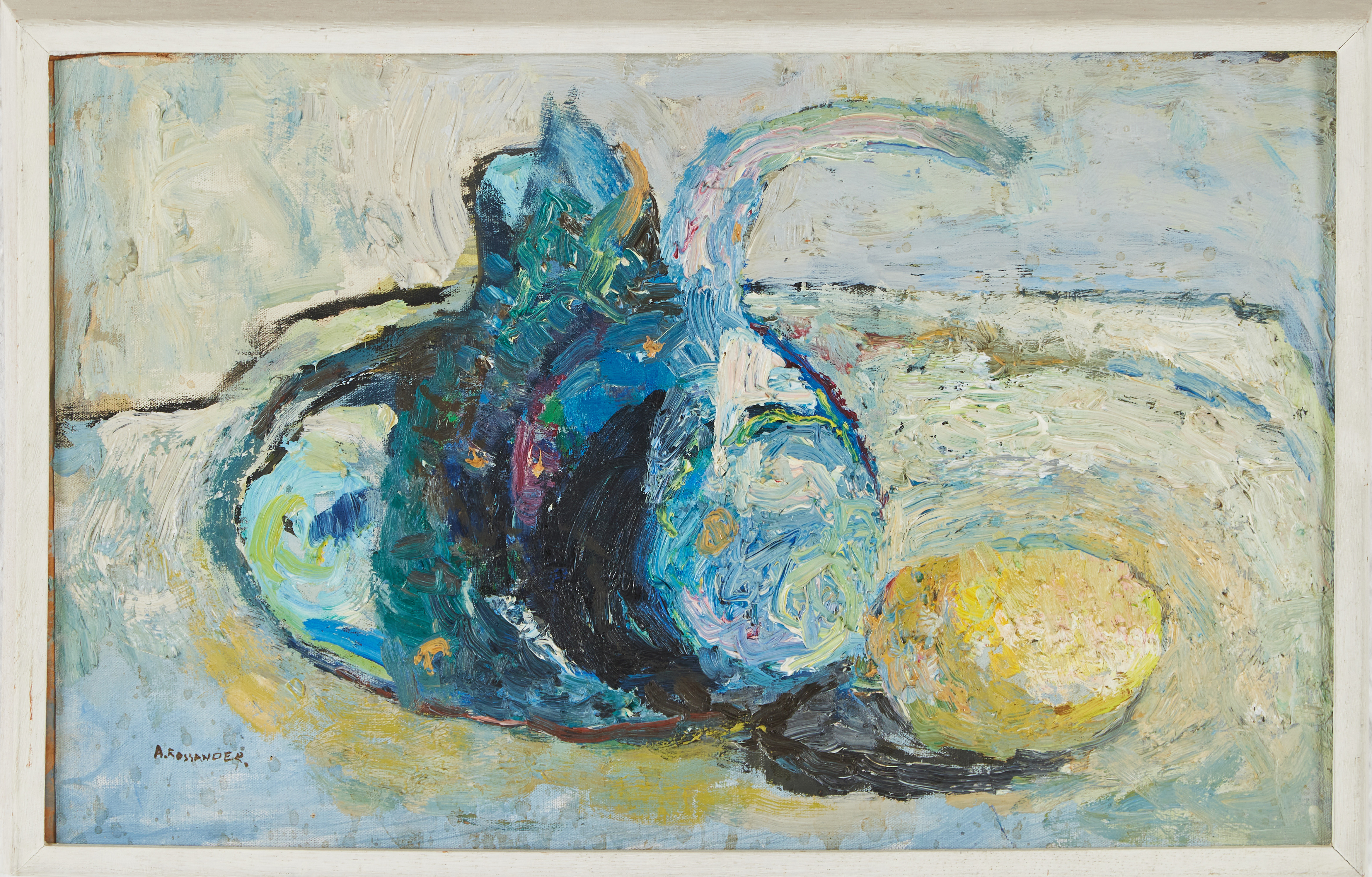 ARMAND ROSSANDER (1914-1976). Stilleben, lökar, olja på dukk fäst mot papp-pannå, signerad A Rossander.