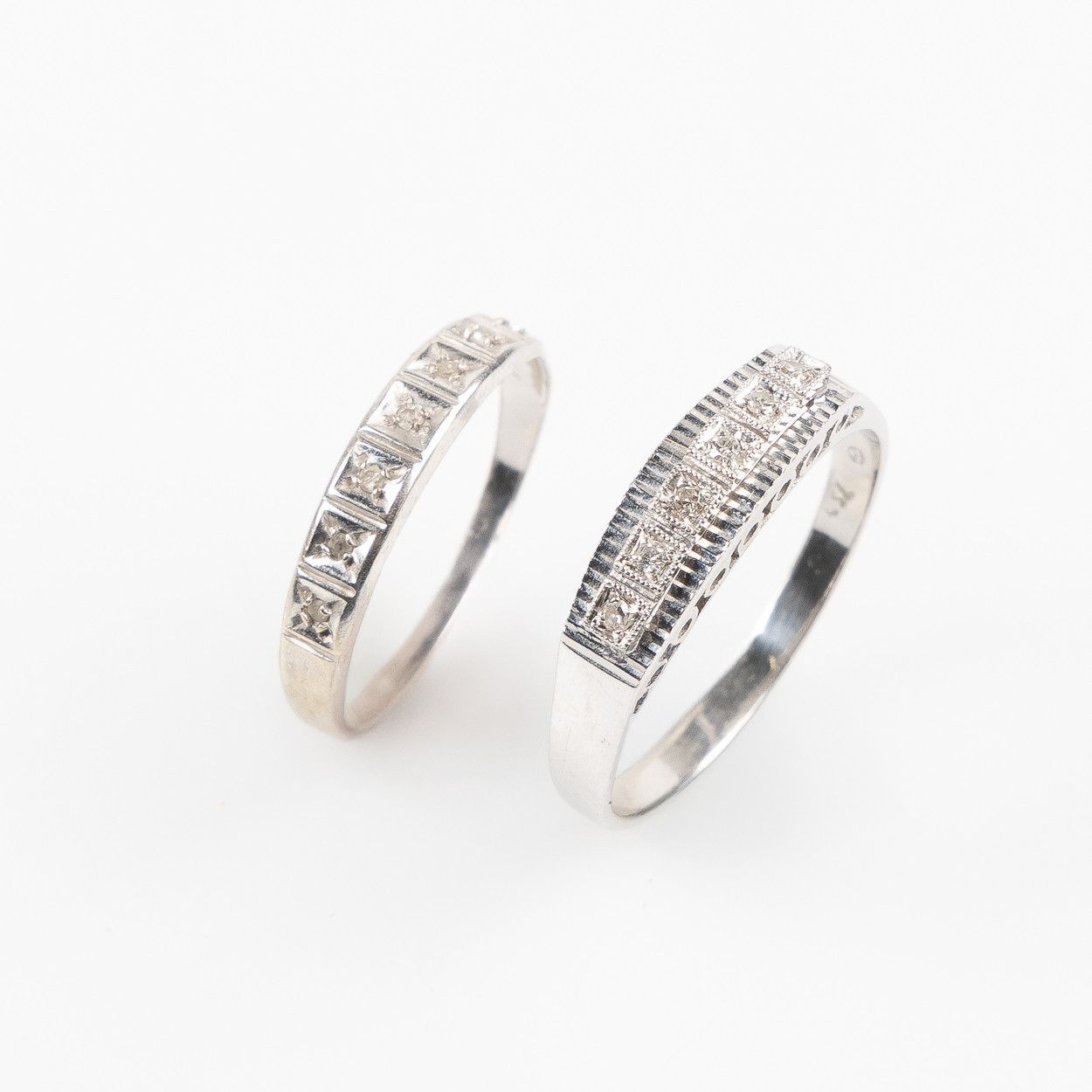 RINGAR, 2 st, 14/18K vitguld.