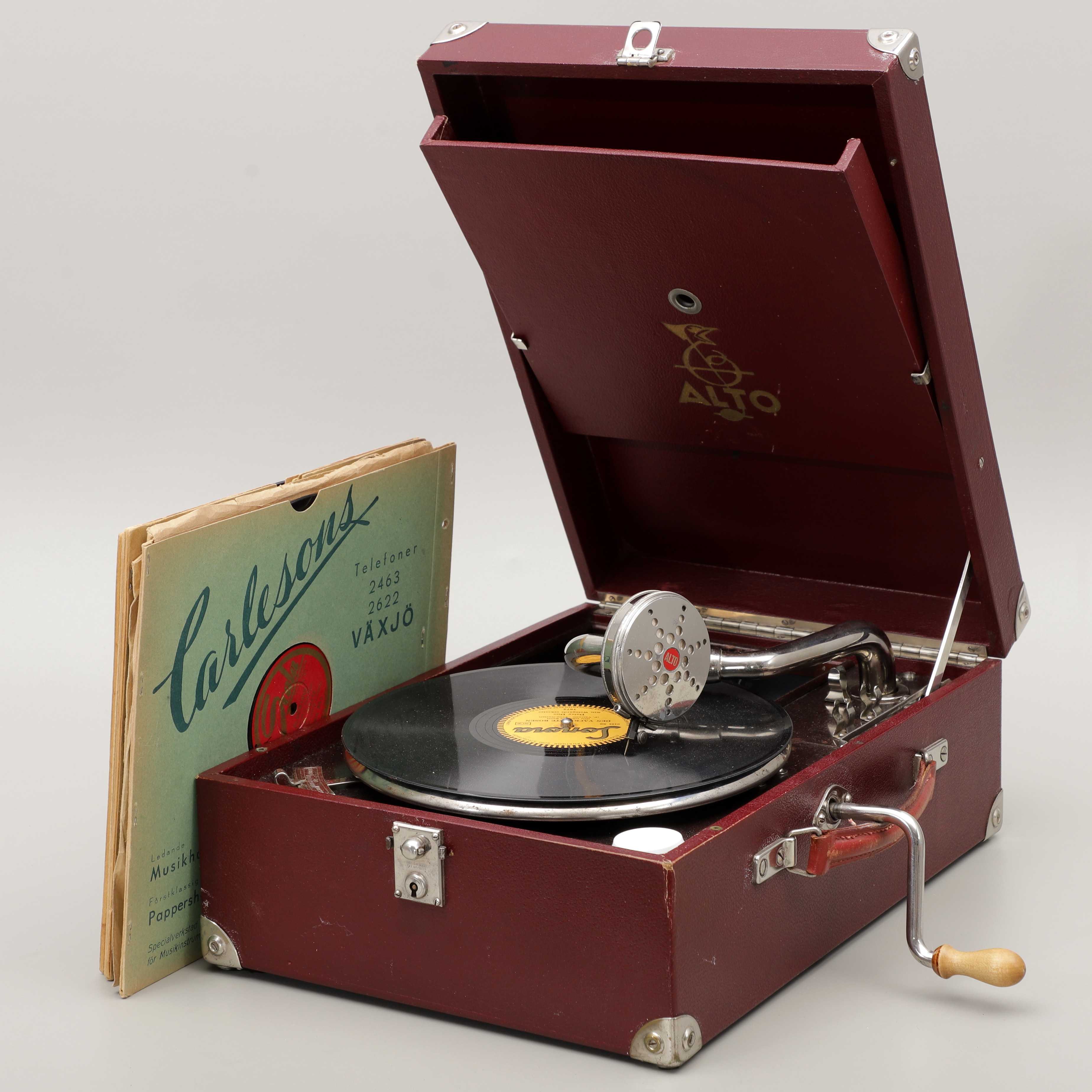 RESEGRAMMOFON MED STENKAKOR, Alto, 1900-talets första hälft.