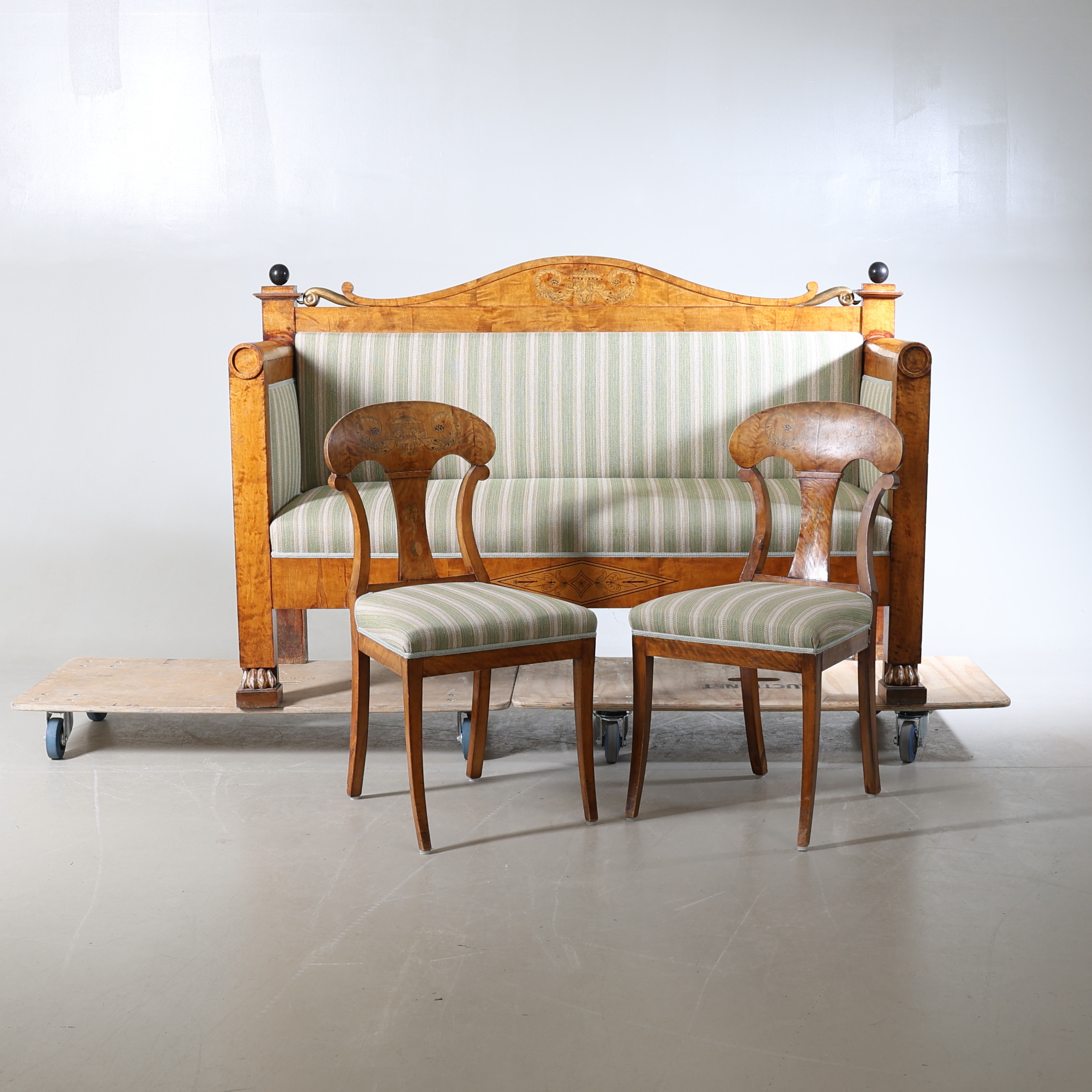SALONGSGRUPP, 3 delar, Biedermeier, 1800-tal.
