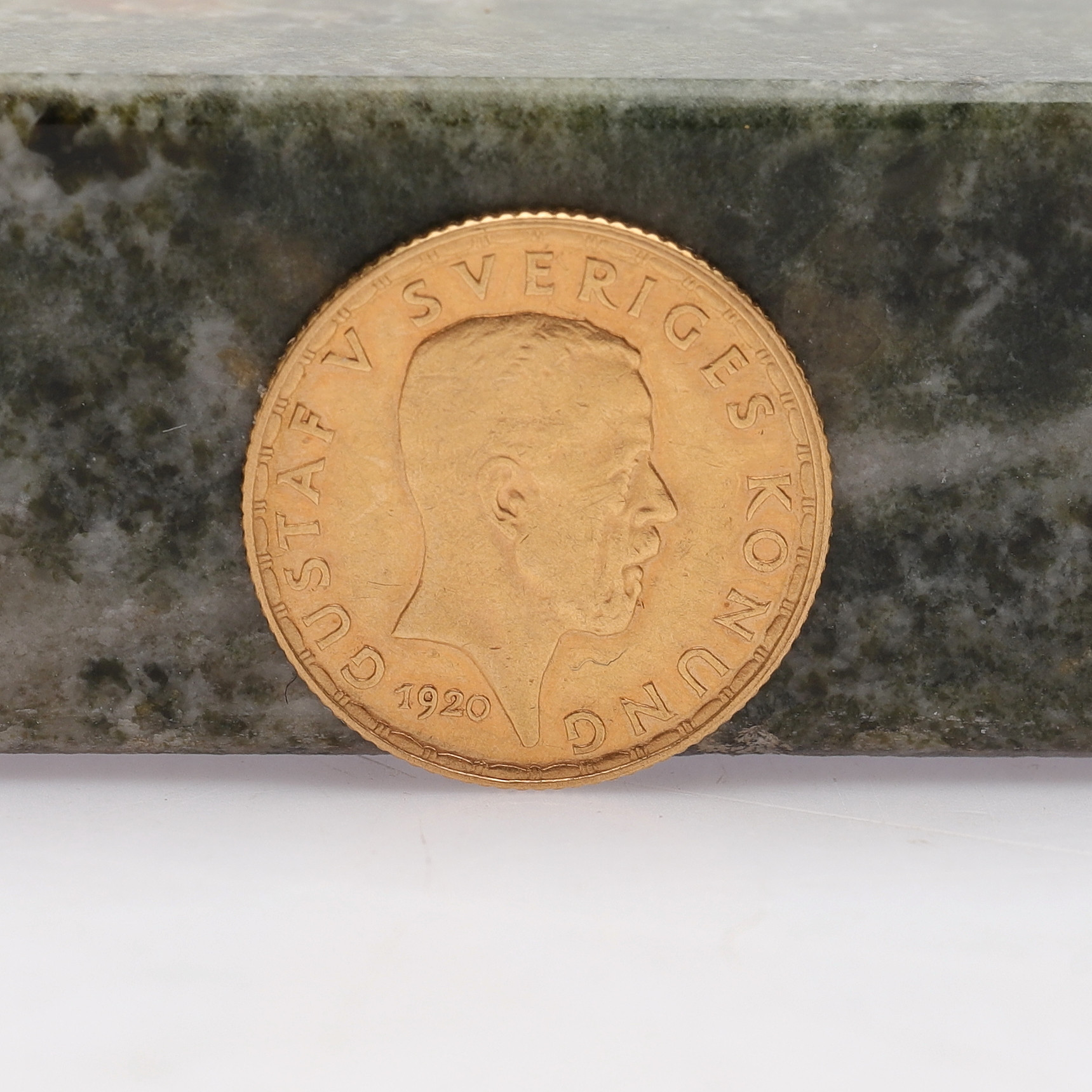 GULDMYNT, Gustav V, "5 kronor", 1920.
