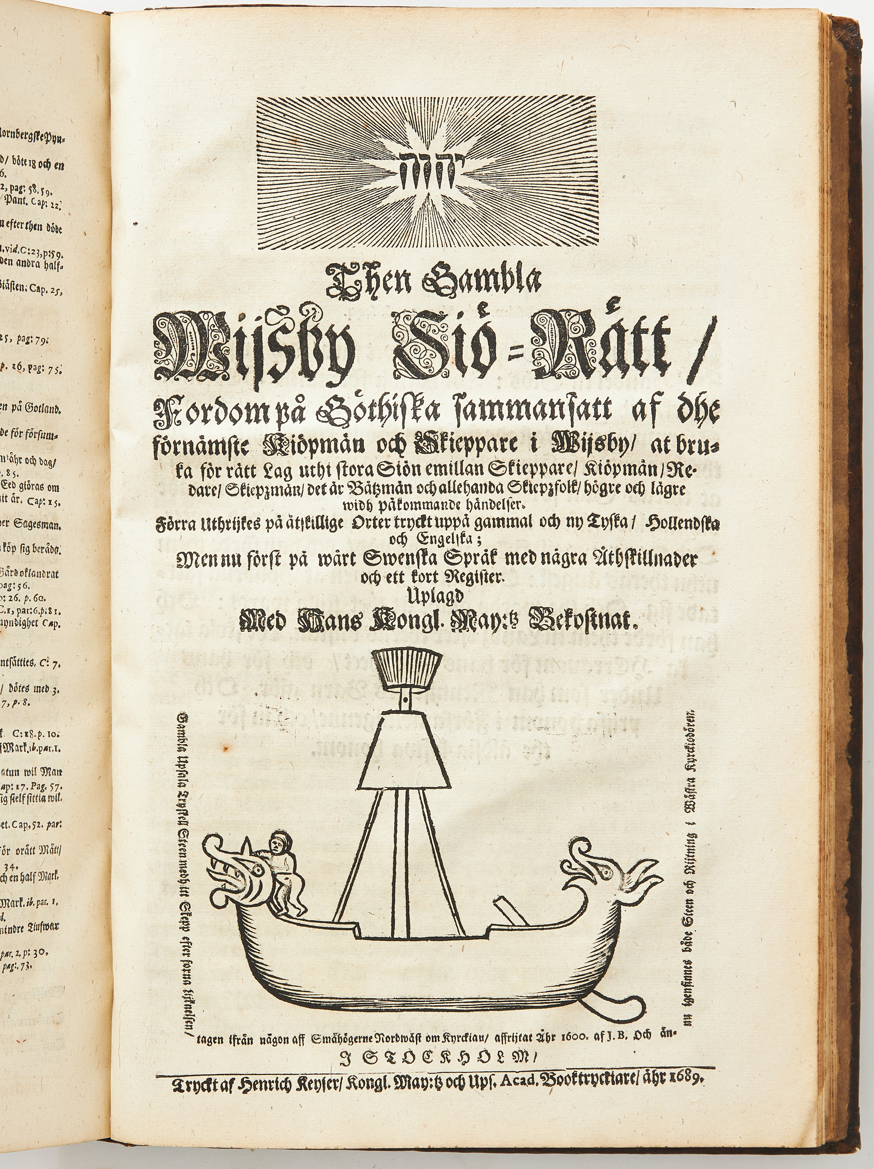 BIÄRKÖA RÄTTEN 1687 - GOTLANDSLAGEN 1687, m.fl., MED GRIPENHIELMS KARTA.