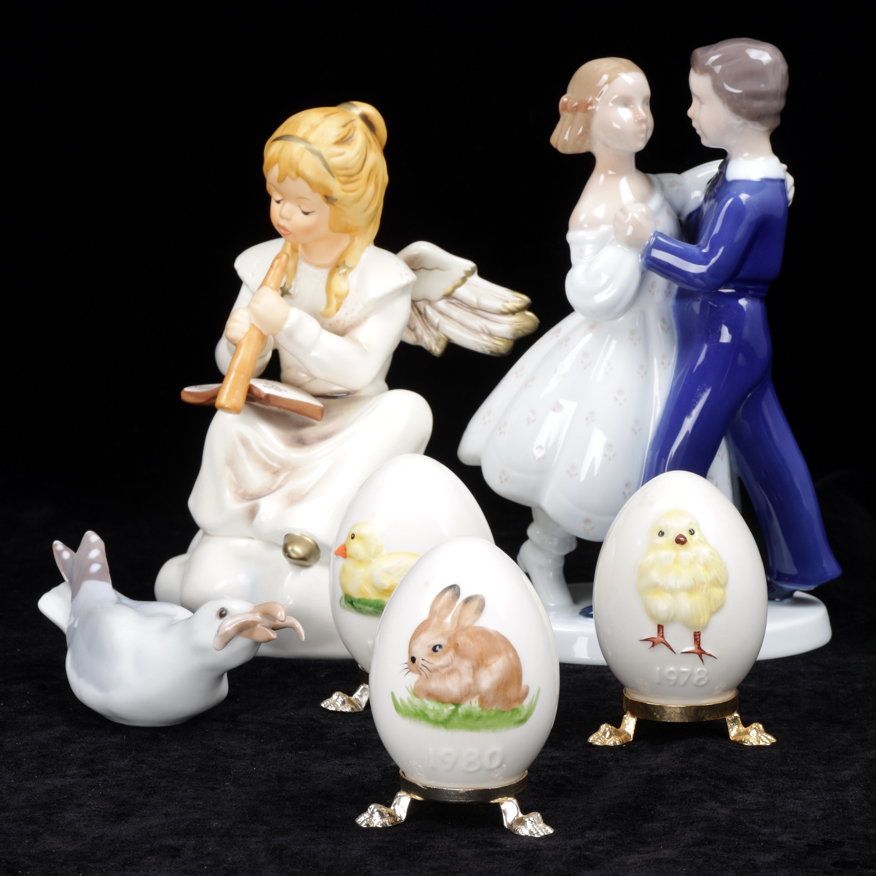 FIGURINER, 6 st, Goebel och Bing & Grøndahl, 1900-talets andra hälft.