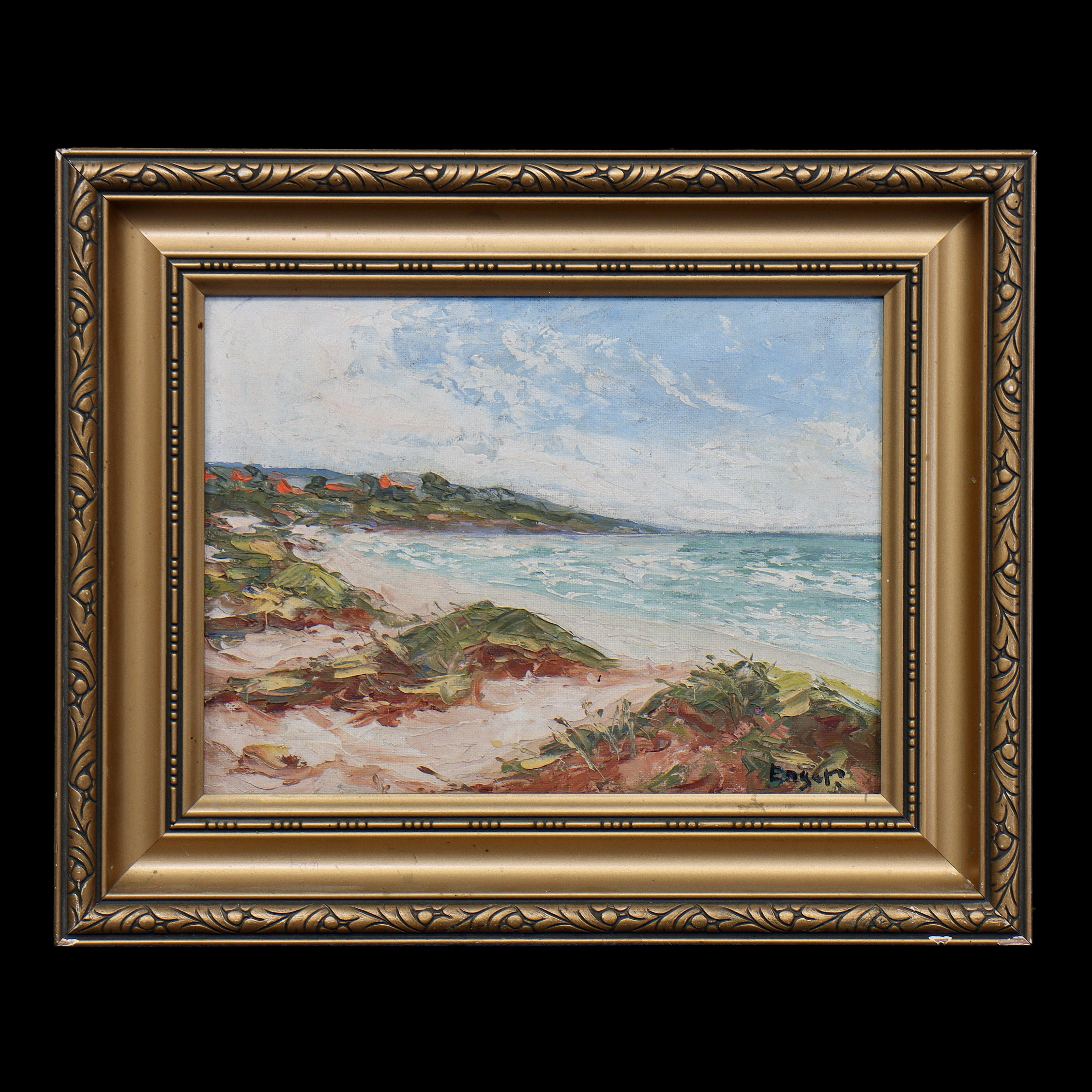 OIDENTIFIERAD KONSTNÄR, OLJA PÅ PANNÅ, SIGNERAD ENGER.