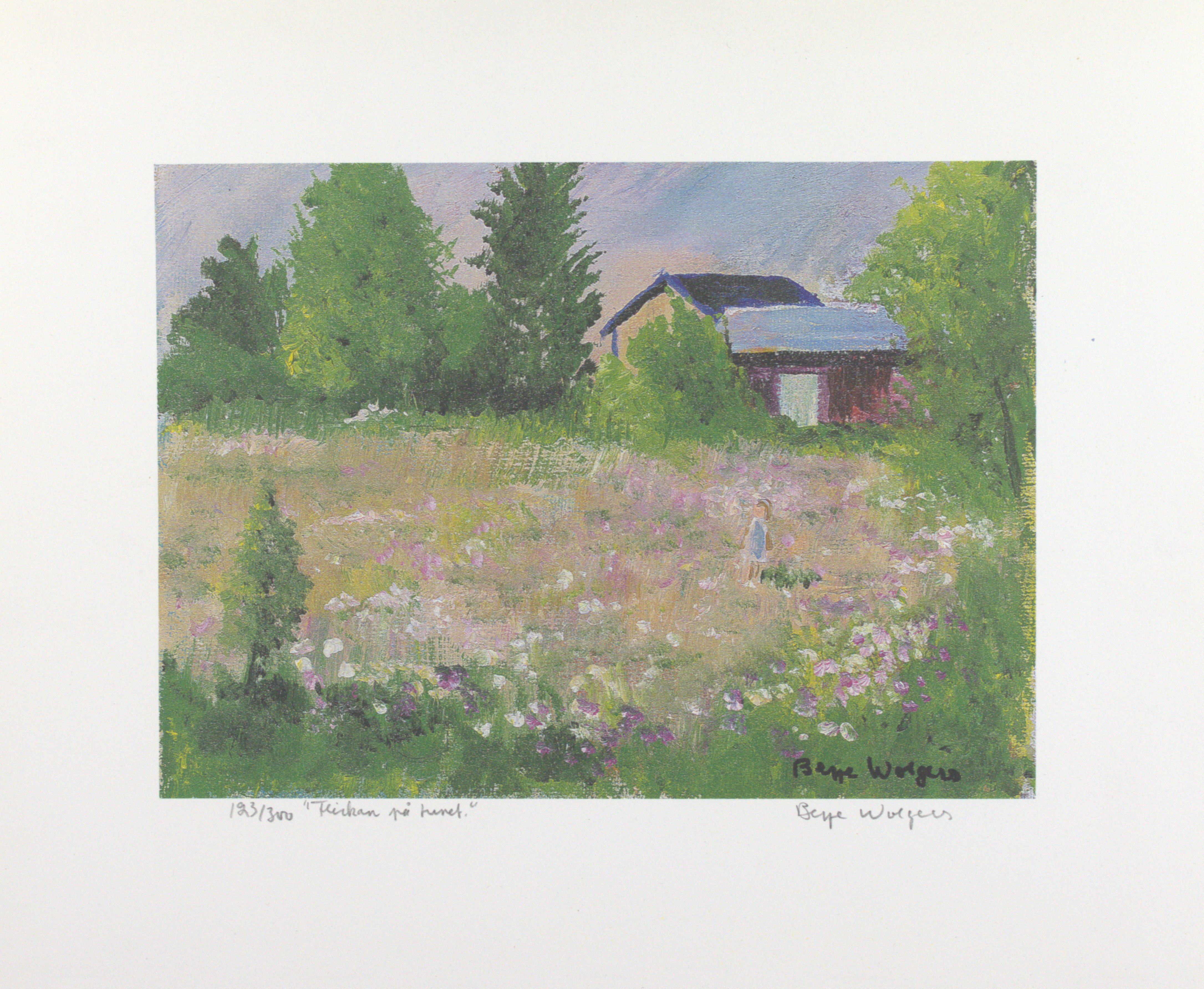 BEPPE WOLGERS. Tryck, 123/300, "Flickan på turet", signerad i och på trycket.