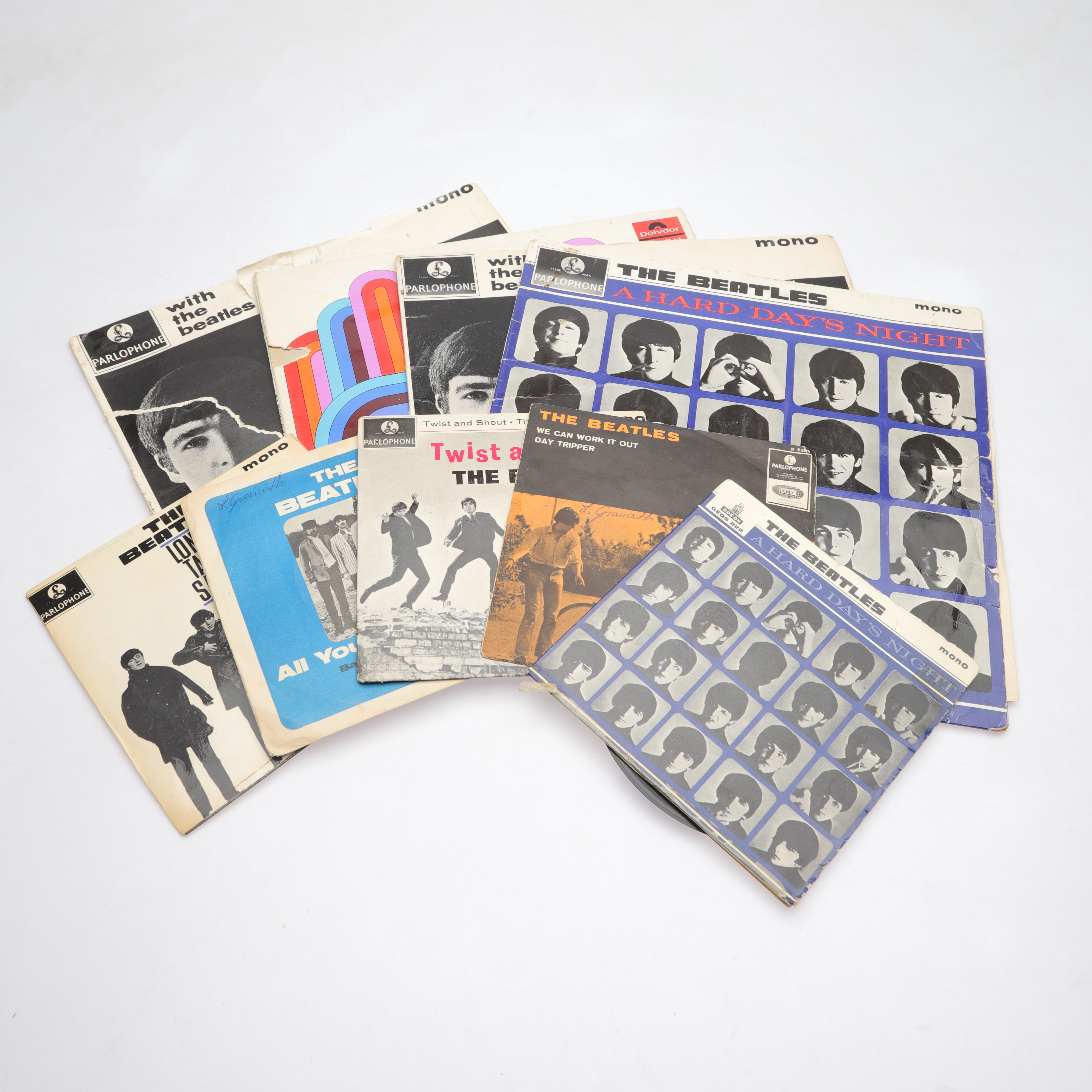 VINYLSKIVOR, Lp och Ep, 9 delar, "The Beatles", Sverige och Storbritannien, 1960-tal, parti.