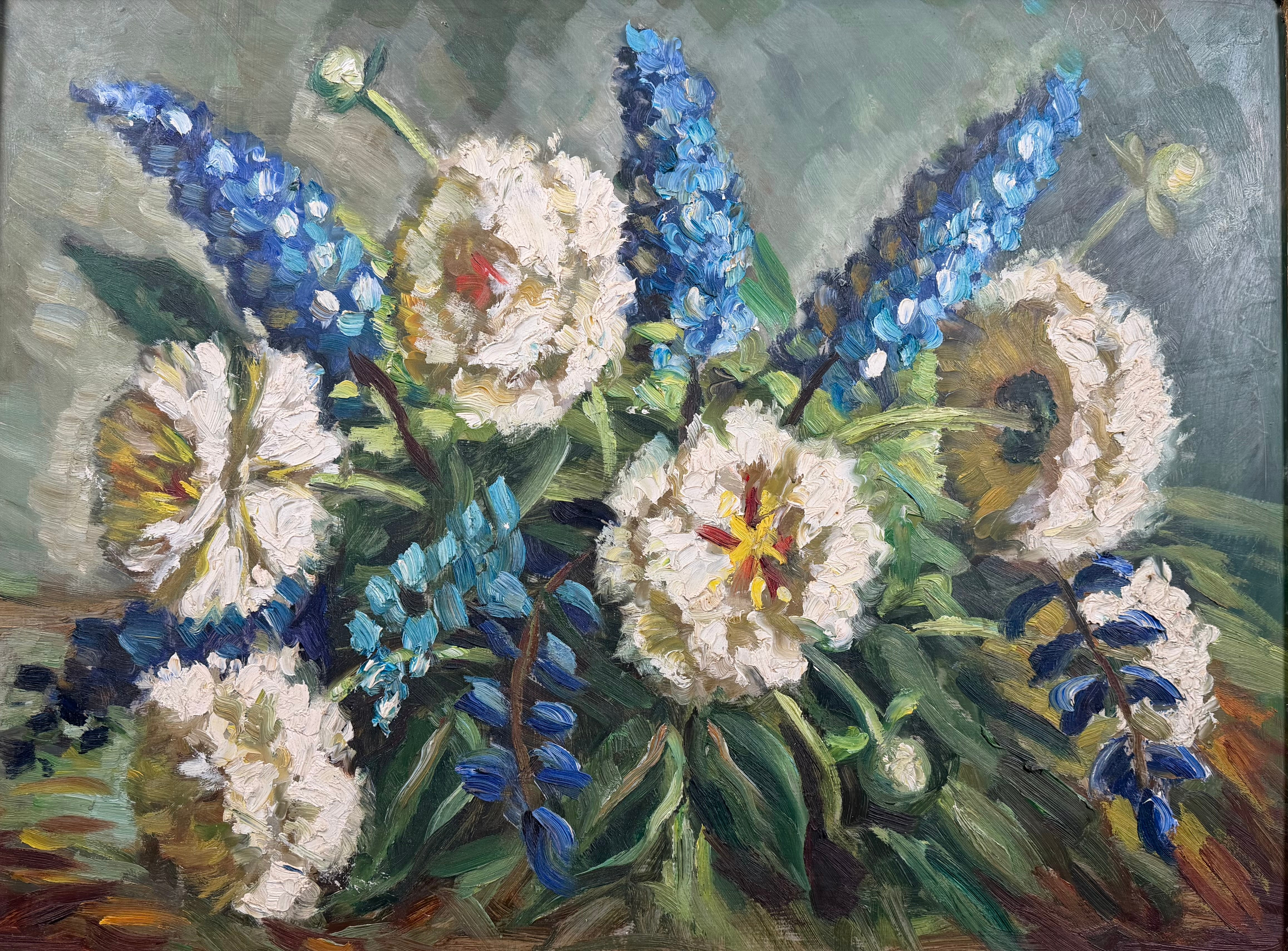 BRITA RICHARDIS SÖRVIK (1893-1975). Blomsterstilleben, olja på duk, signerad R. Sörvik.