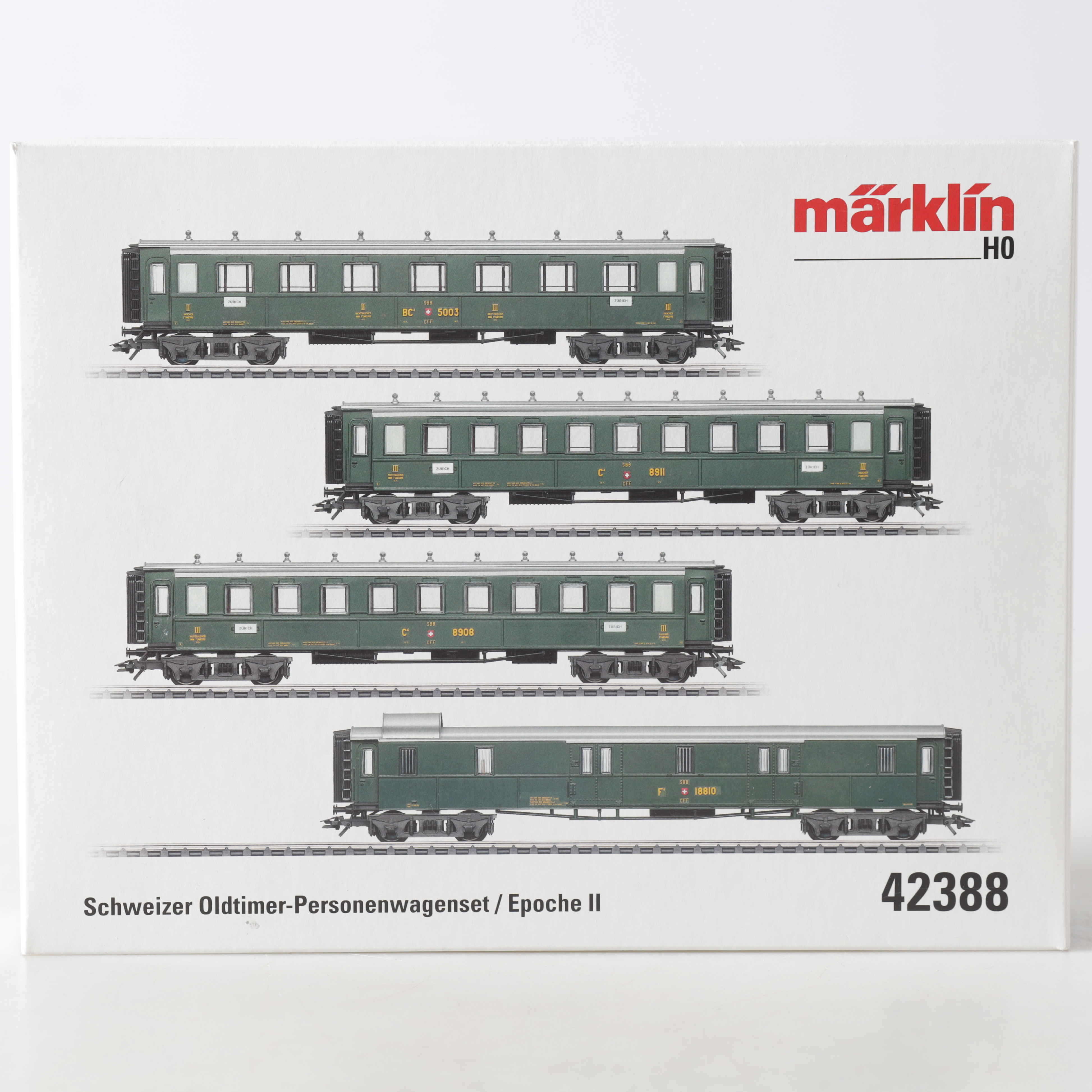 VAGNSET, 42388, H0, Swiss old timer passenger car set, Märklin.