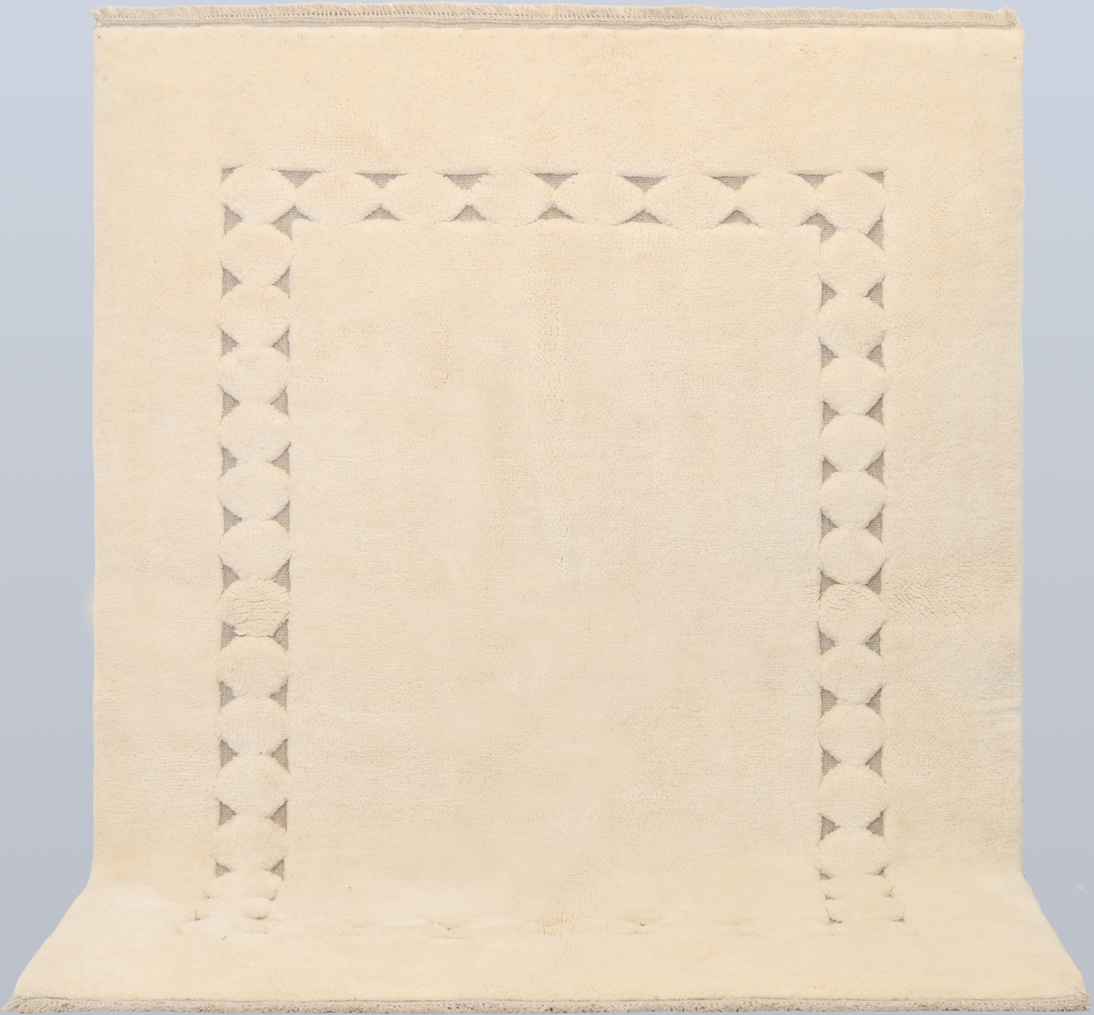 MATTA, Marocko, handknuten, naturfärg, reliefklippt, ljus botten, ull på ullvarp, ca 198x157 cm.
