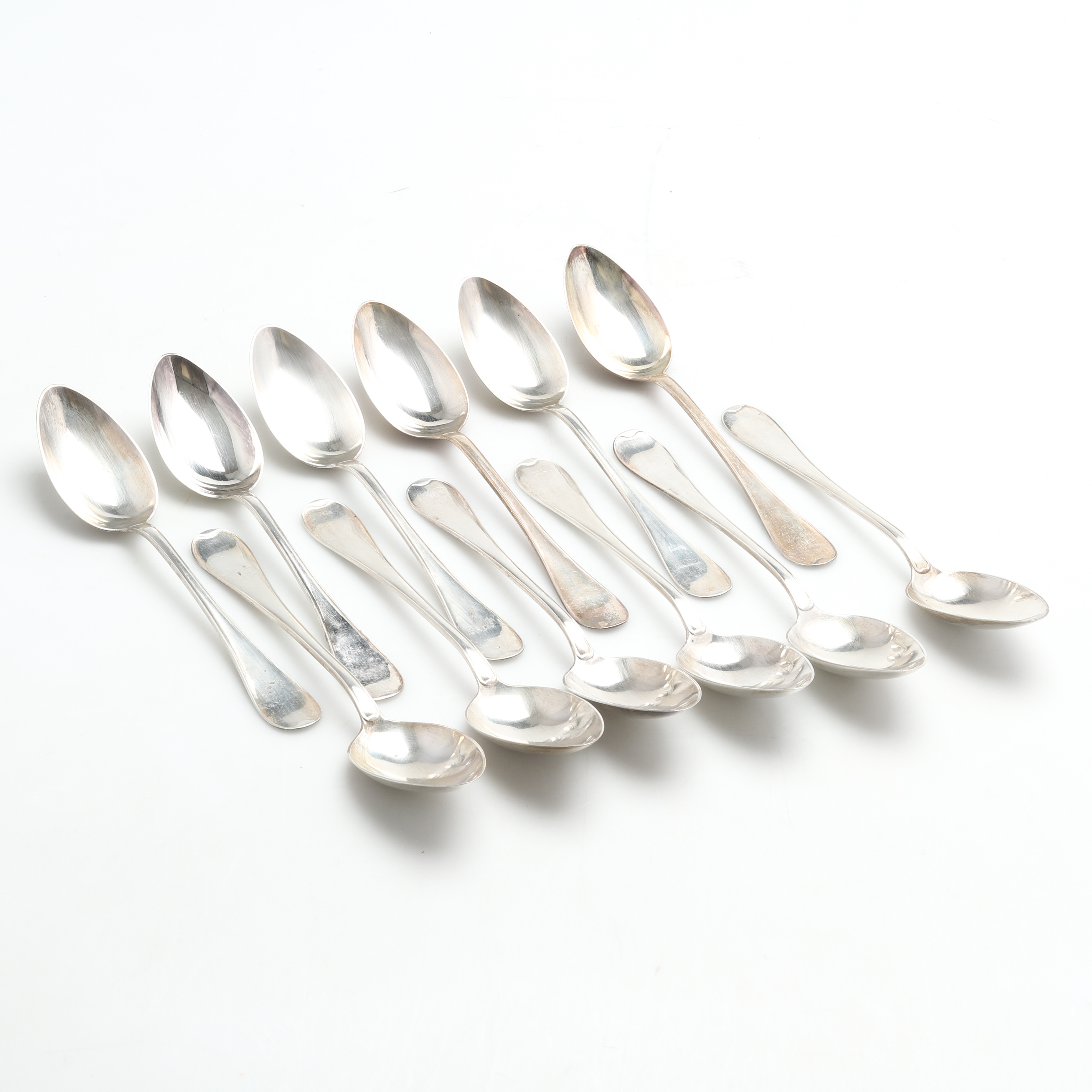 SKEDAR, silver. 12 st. Modell Svensk. GAB, Stockholm, 1910-20-tal. Vikt ca 764 gram .