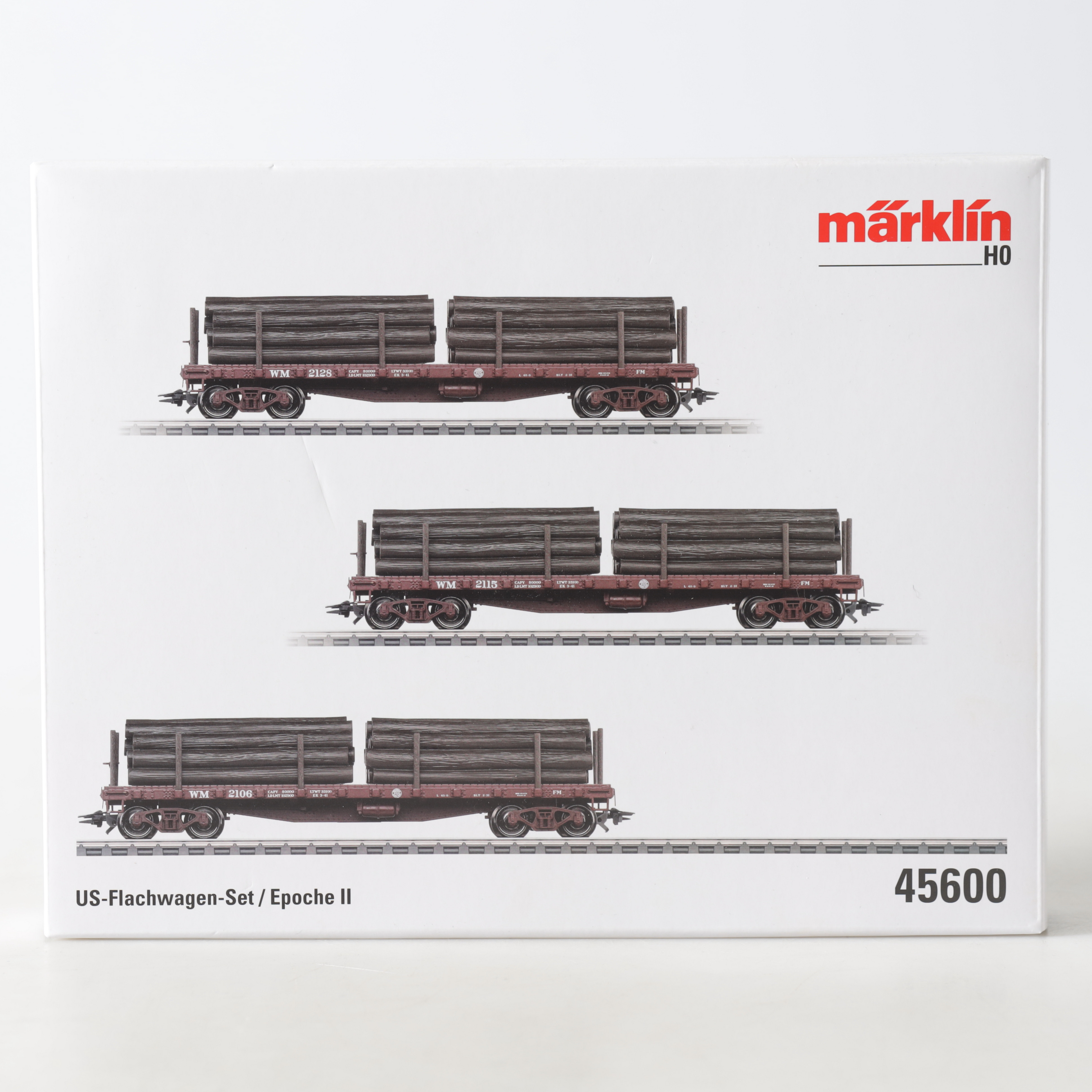 VAGNSET, 45600, H0, US Flat car set, Märklin.
