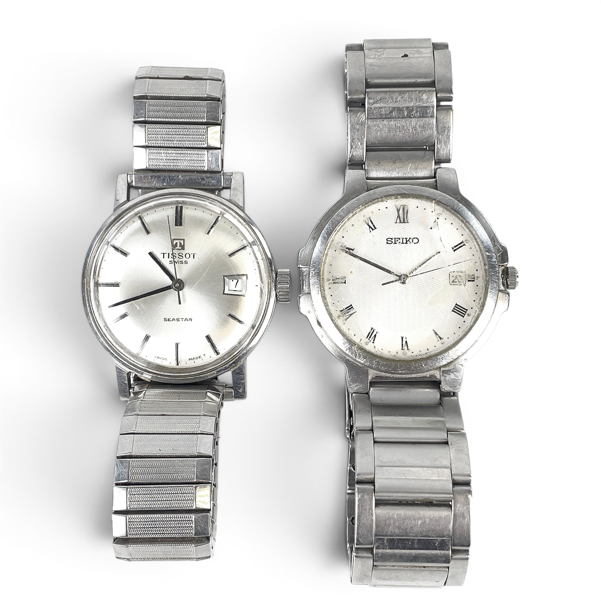 ARMBANDSUR, 2 st, Tissot Seastar samt Seiko, stål.