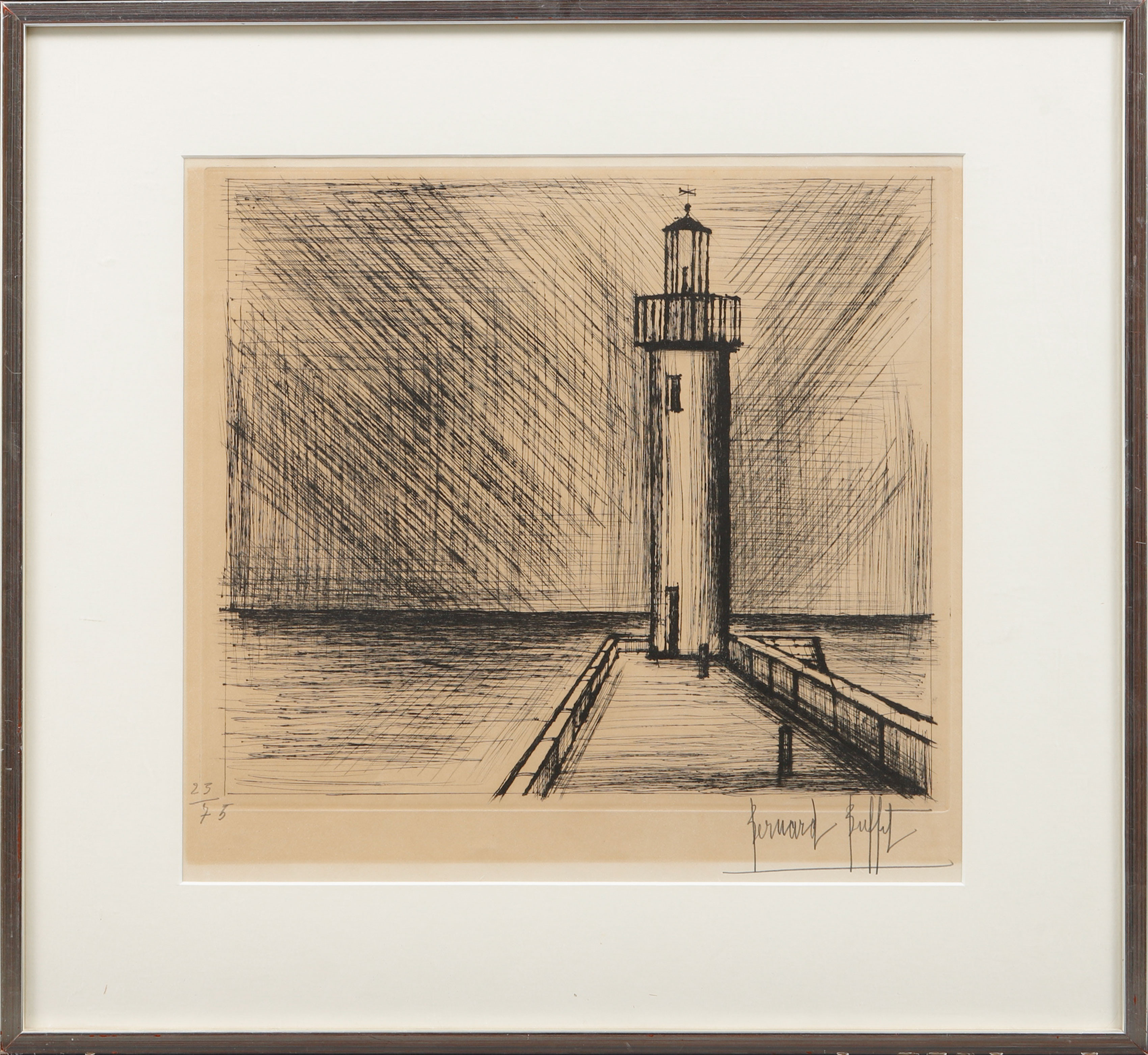 BERNARD BUFFET. Fyr, litografi, signerad och numrerad 25/75.