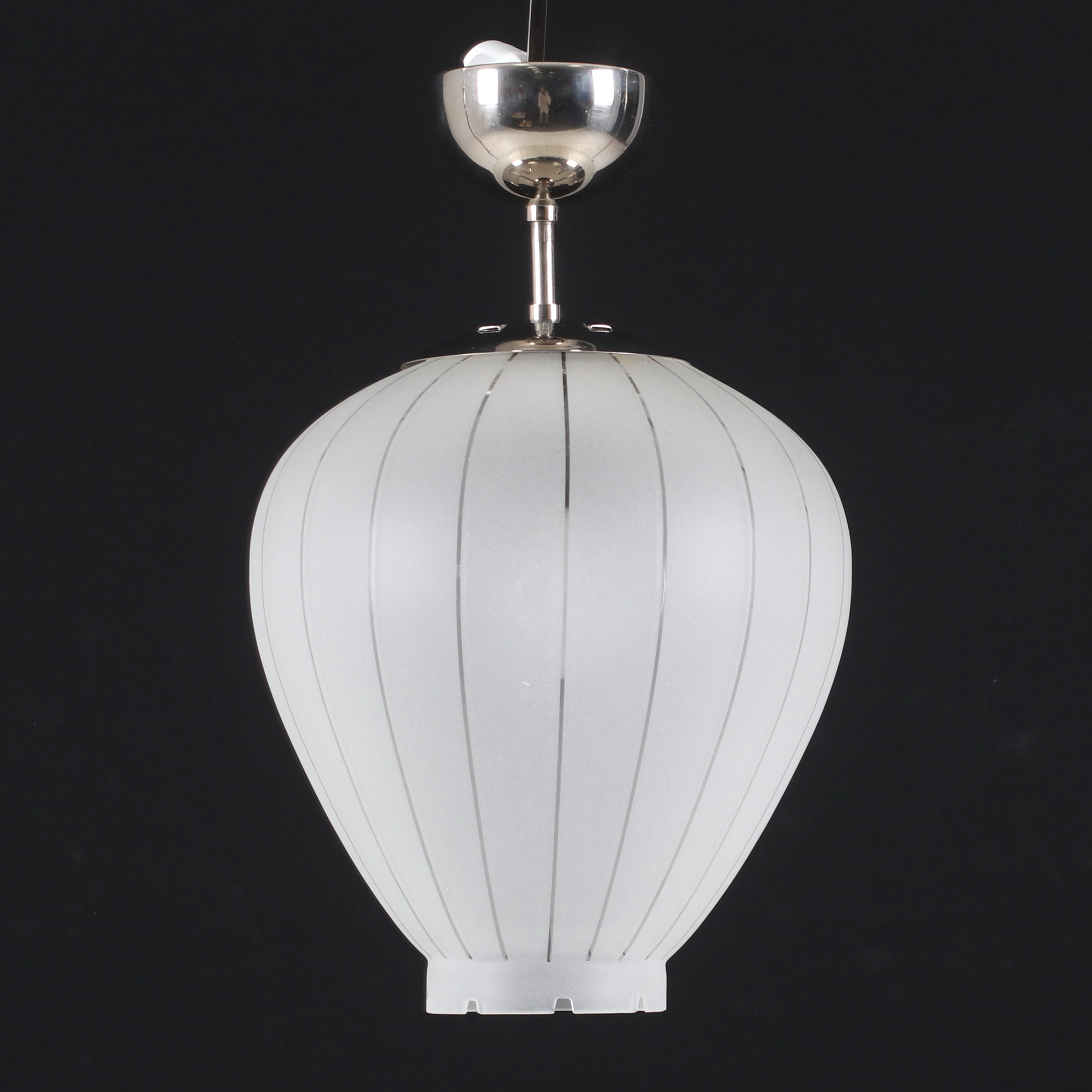 TAKLAMPA, krom, glas, 1930/40-tal.