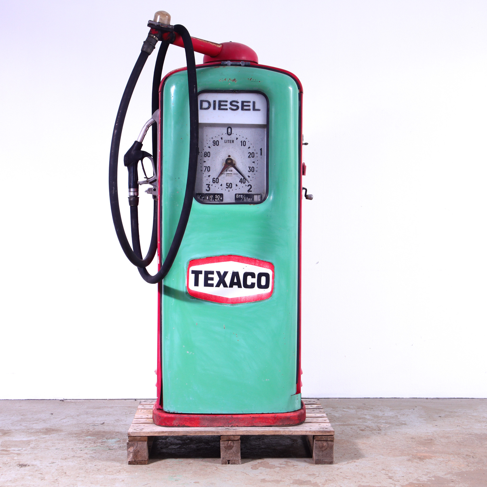 TEXACO, bränslepump, modell Star 76, Ljungmans, Malmö, ca 1951.