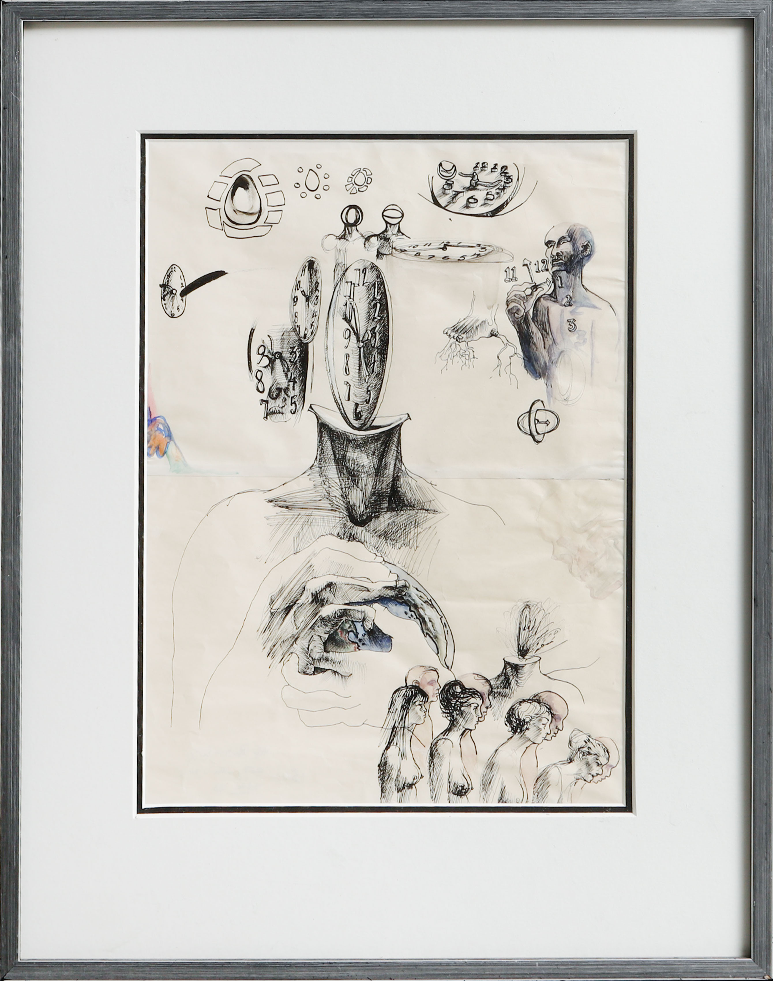 ULF RAHMBERG. Surrealistisk bild, blandteknik.