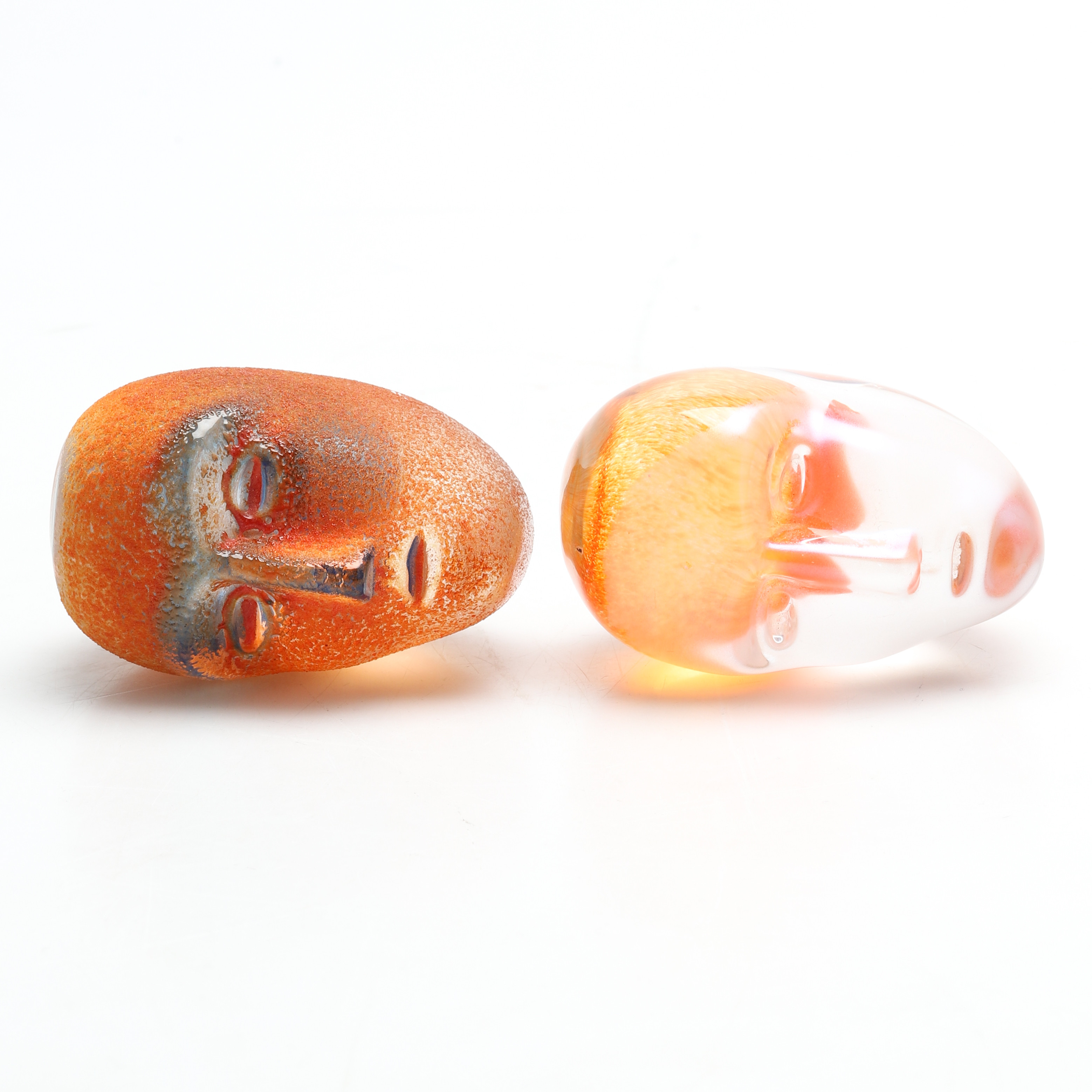 BERTIL VALLIEN. SKULPTURER, 2 st, "Brains", glas, signerade.